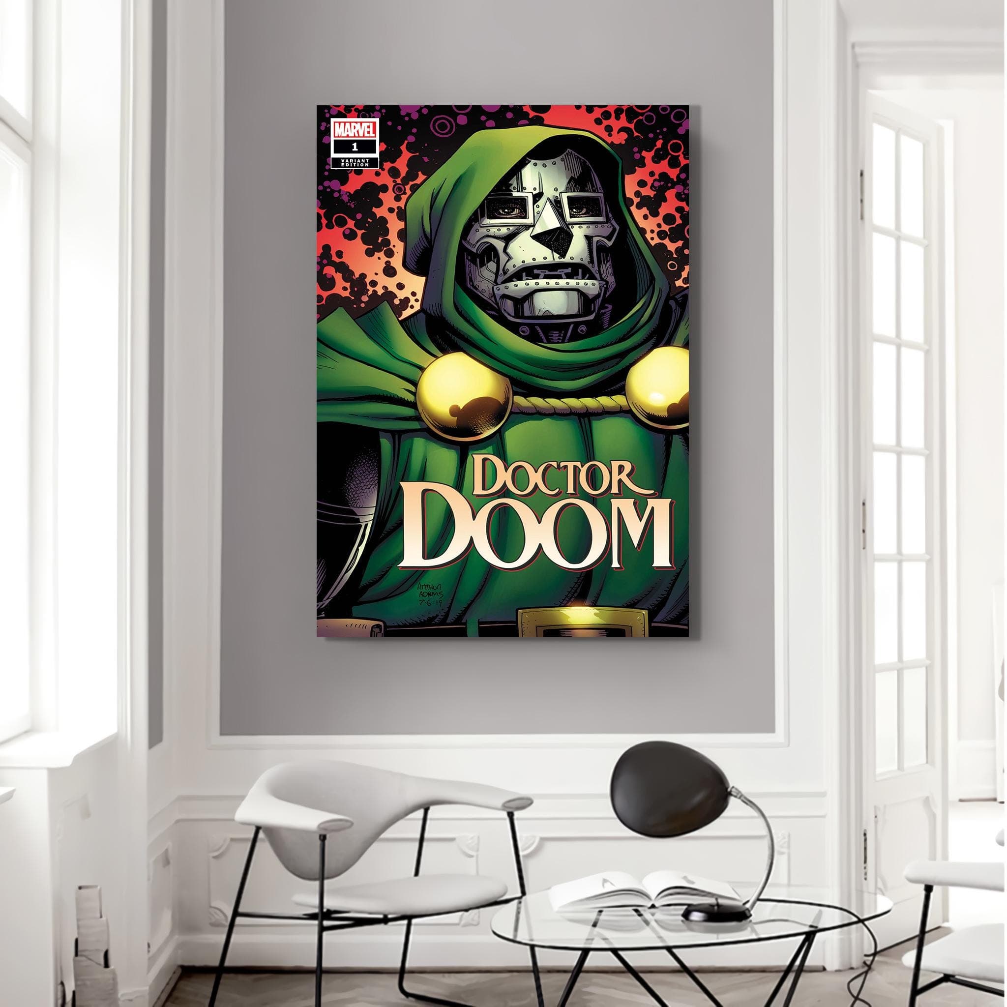 Dr. Doom Comic Cover Canvas Art - Super Hero Wall Decor