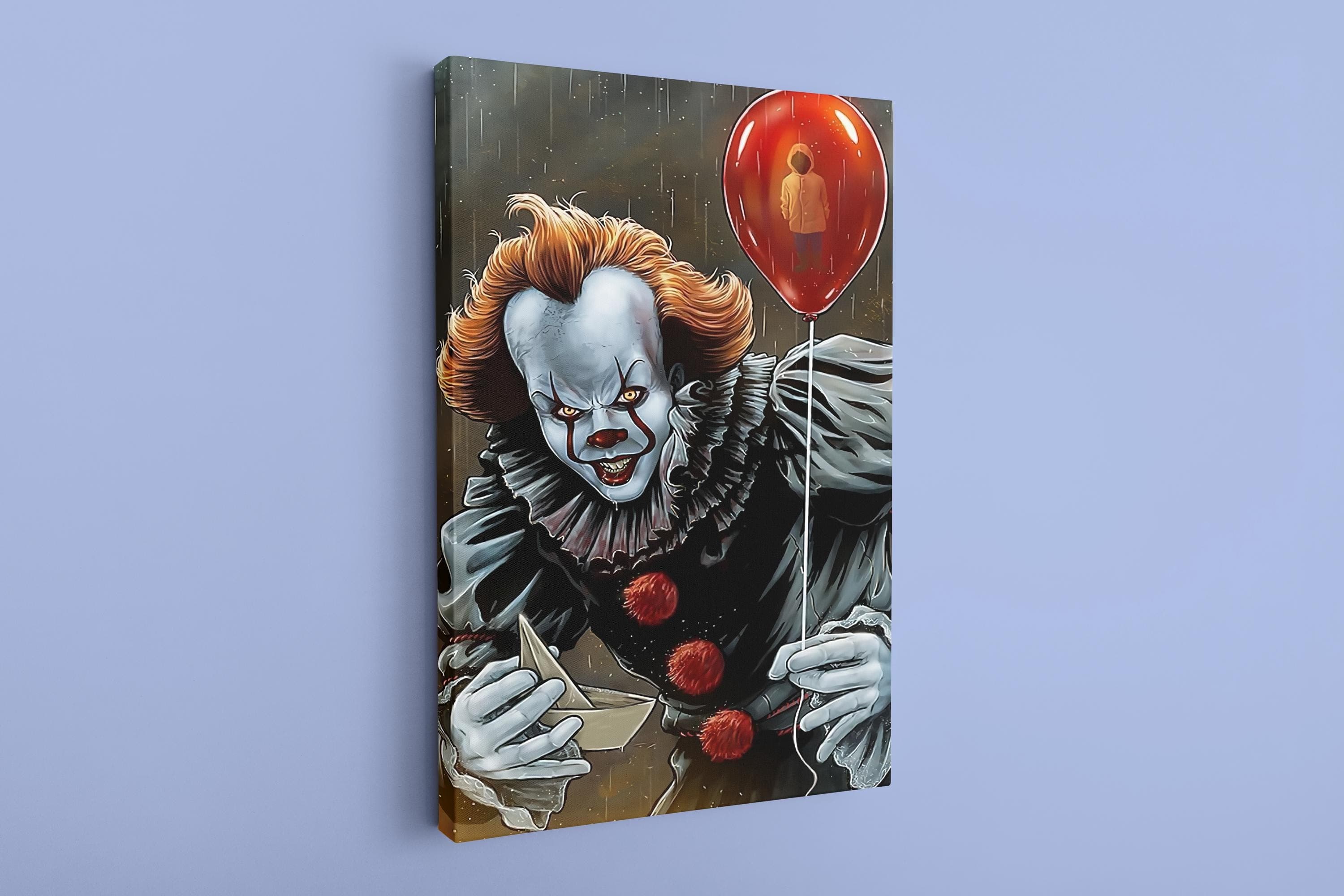 Pennywise art, Horror Movies Canvas,Pennywise Canvas Art, Horror Wall Art, Print,  Colorful  Canvas Customizable Canvas - image 3