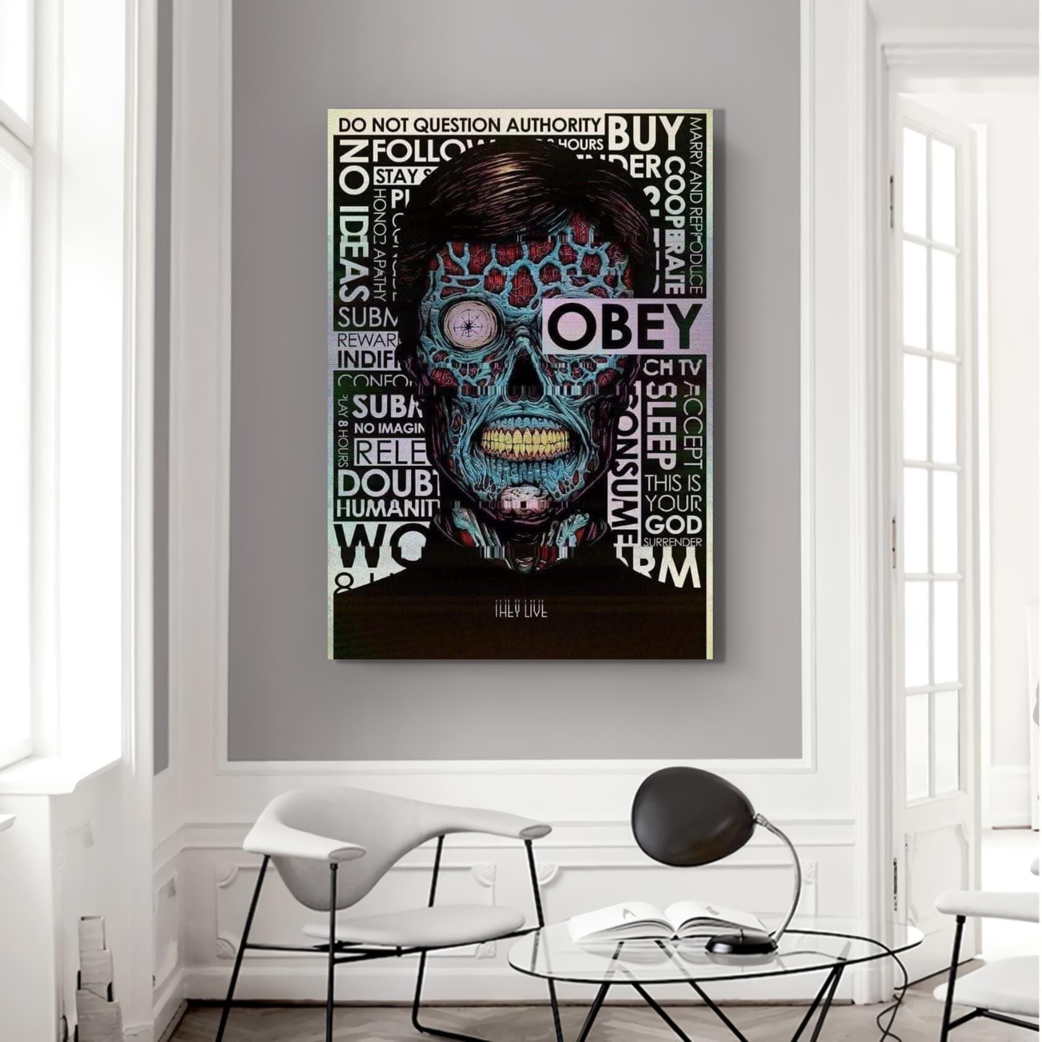 Obey Canvas Art: They Live Inspired Wall Hanging - Customizable - image 3