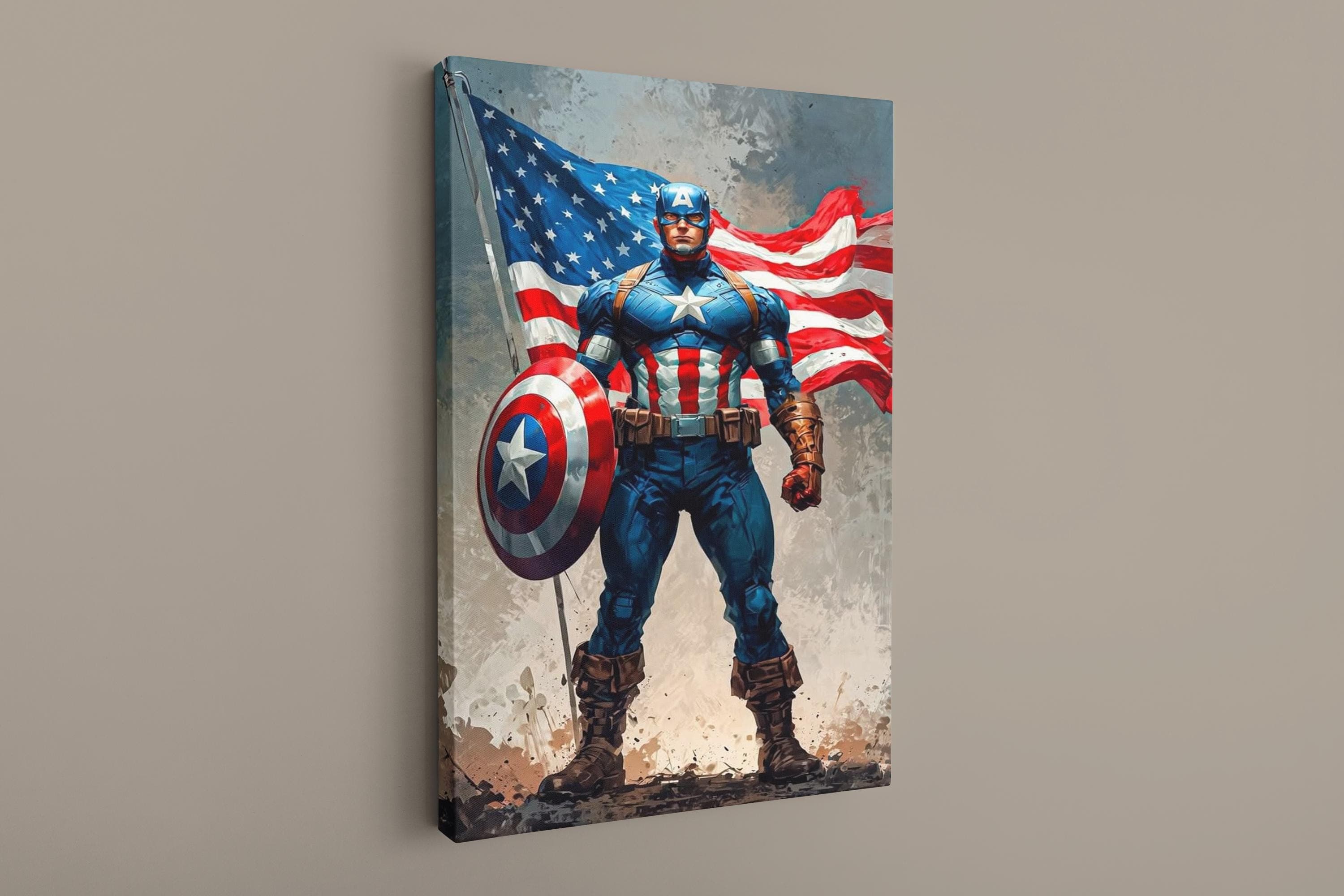 Captain America Canvas,  A fictional Character, Superhero Wall Art, Christmas Gift - image 3