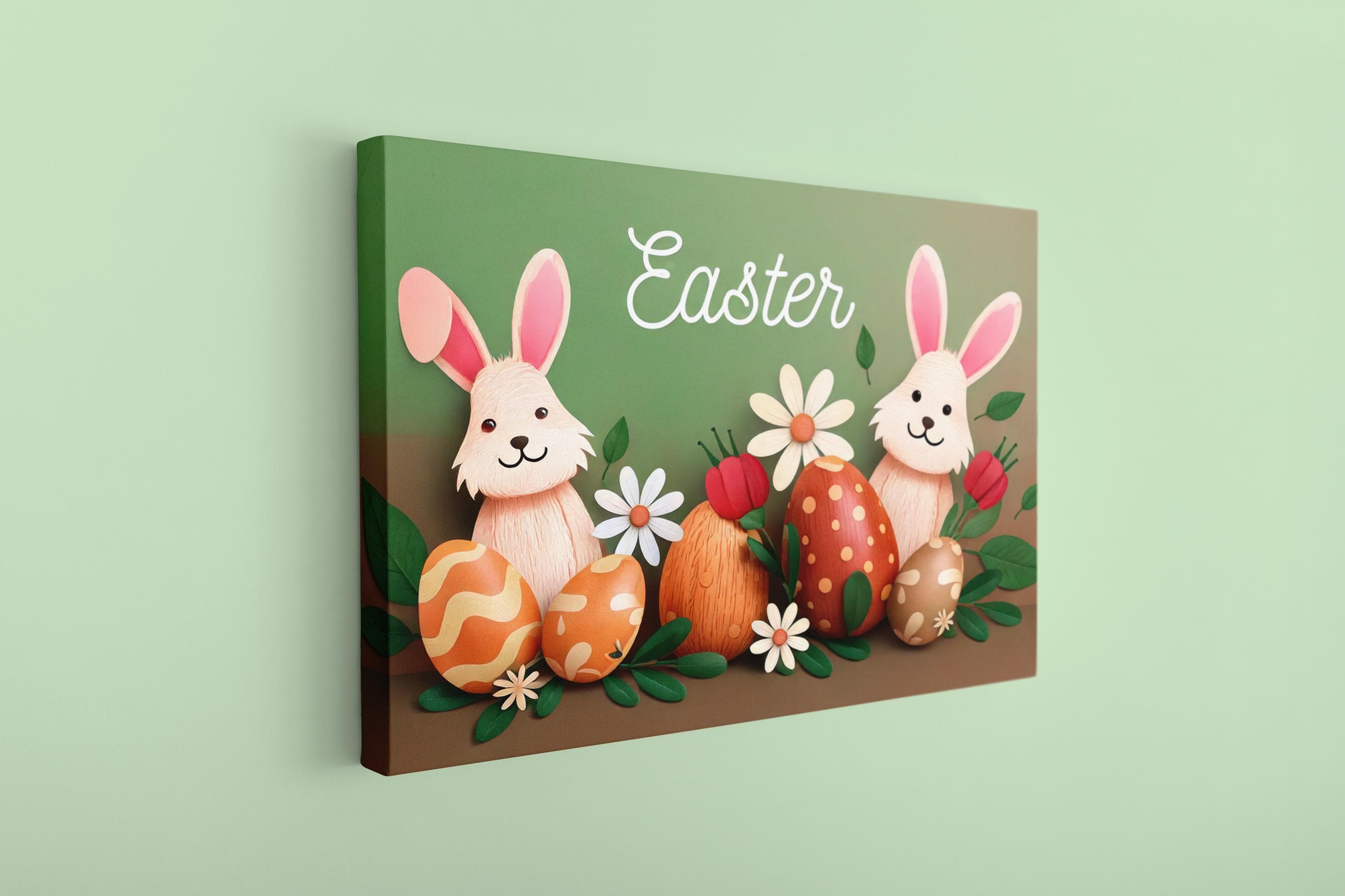 Rabbit Easter Canvas Art: Kids Room Decor - image 5