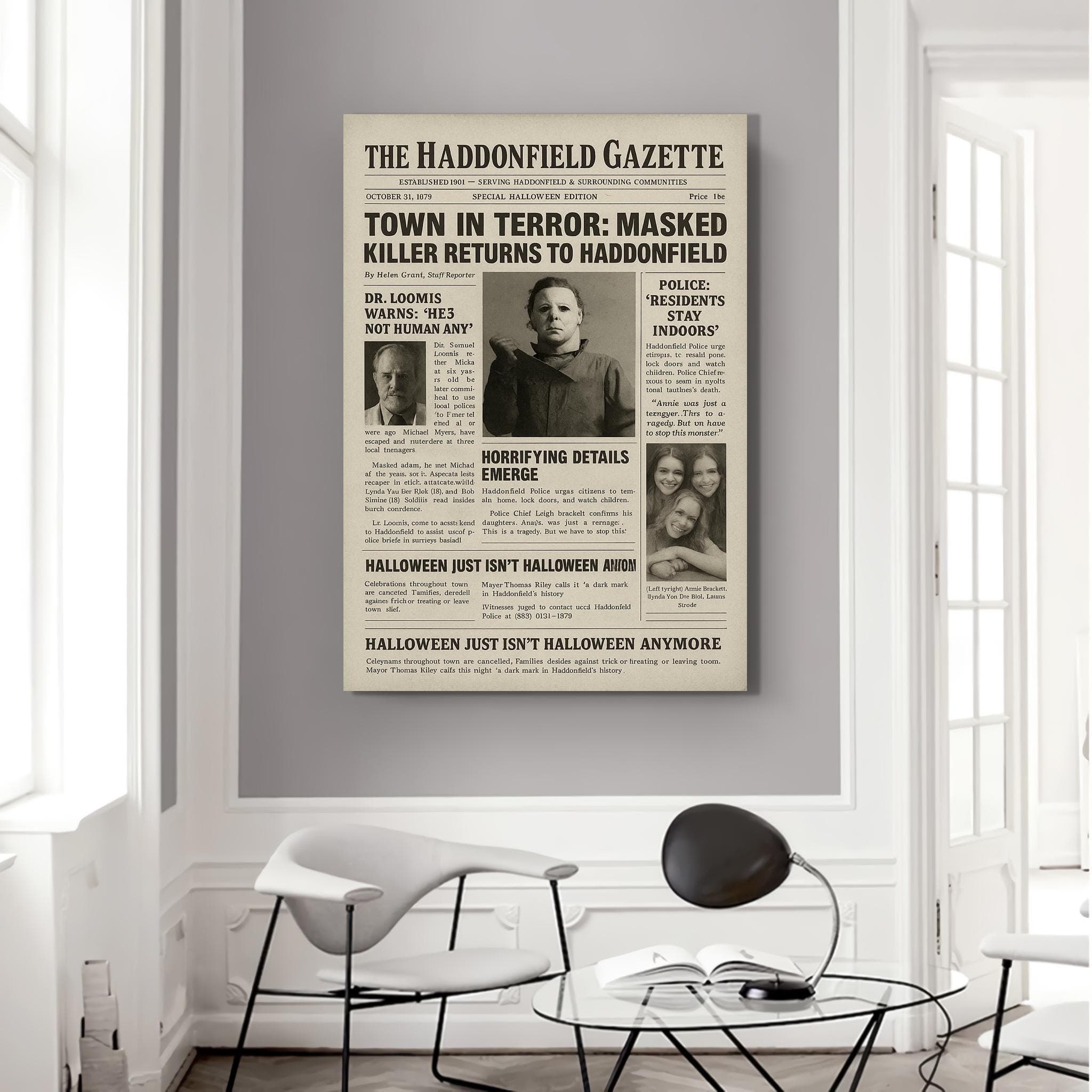 Halloween Horror Movie Canvas Art: Michael Myers Print