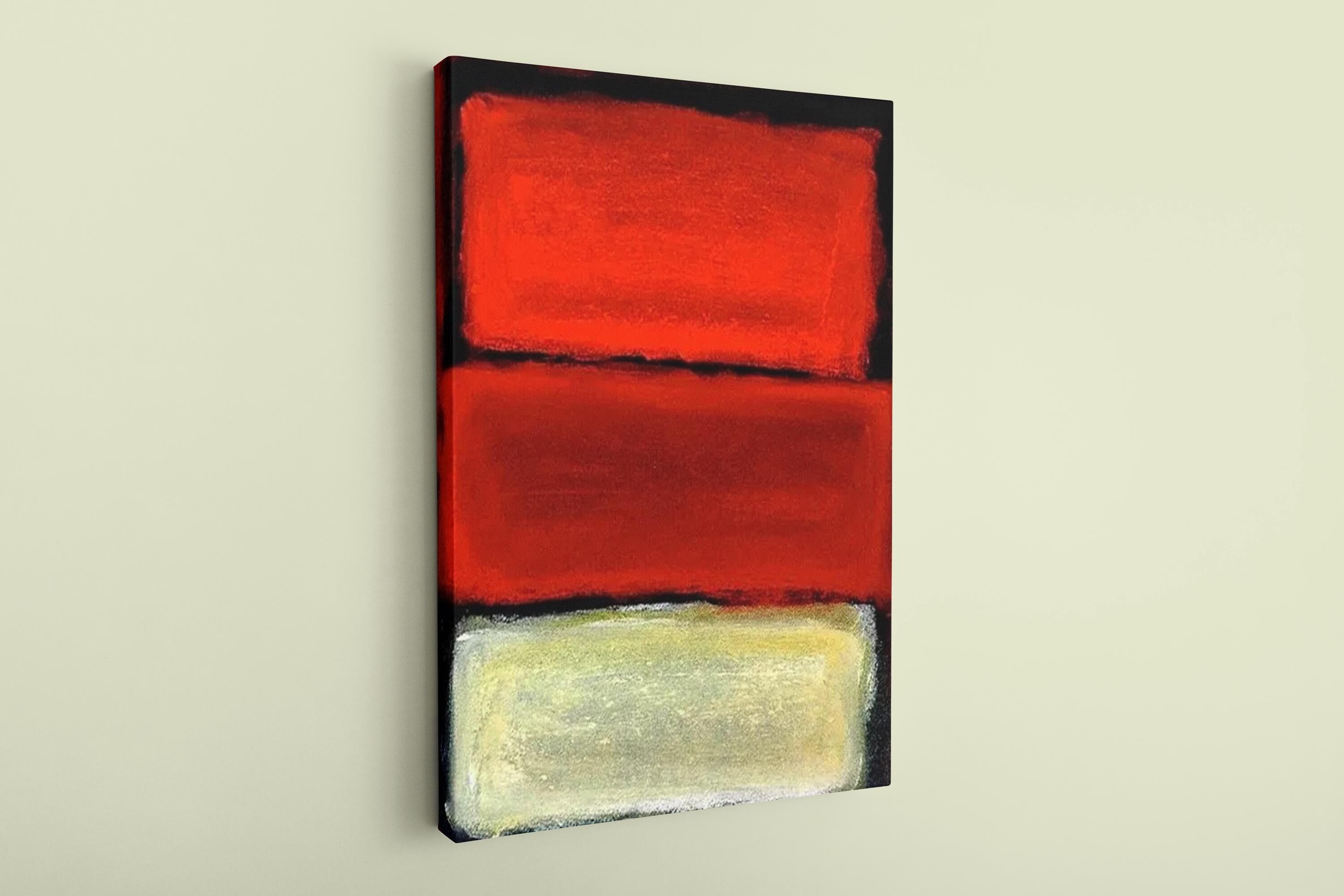 Abstract Rothko Style Canvas, Modern Minimalist Art , Red Orange Beige Color Block Poster, Mark Rothko Shades of Red - image 3