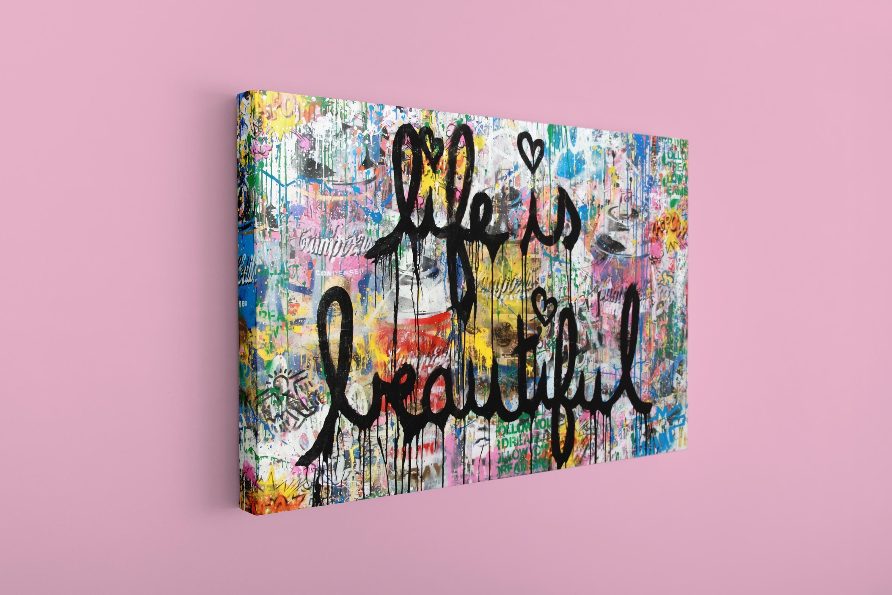 Life Is Beautiful Graffiti Canvas, Graffiti Canvas Art, Street Wall Art, Home Décor, Art Print, Art Picture, Wall Decor, Wall Hanging - image 4