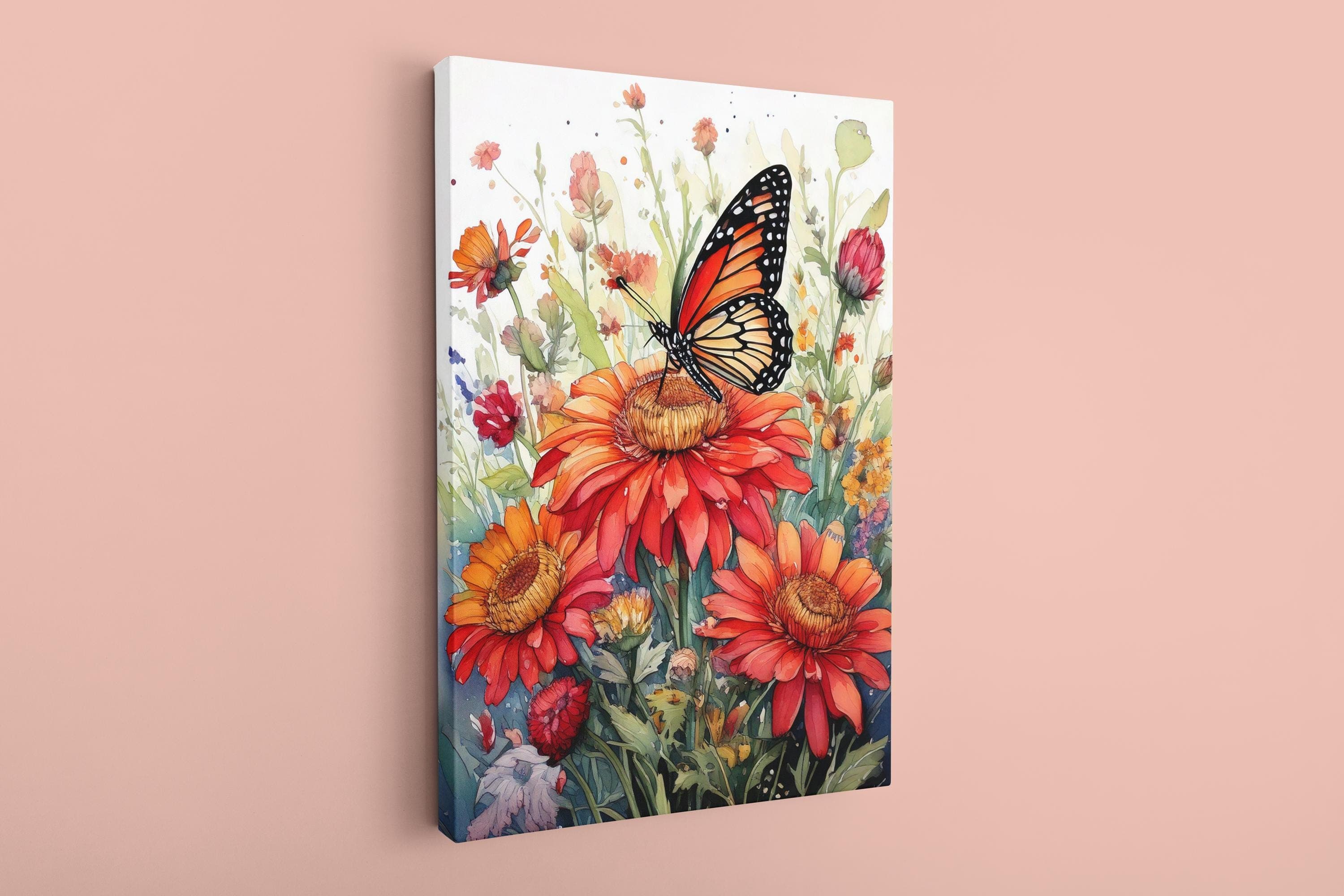 Butterfly Canvas Print: Botanic Floral Wall Art - image 4