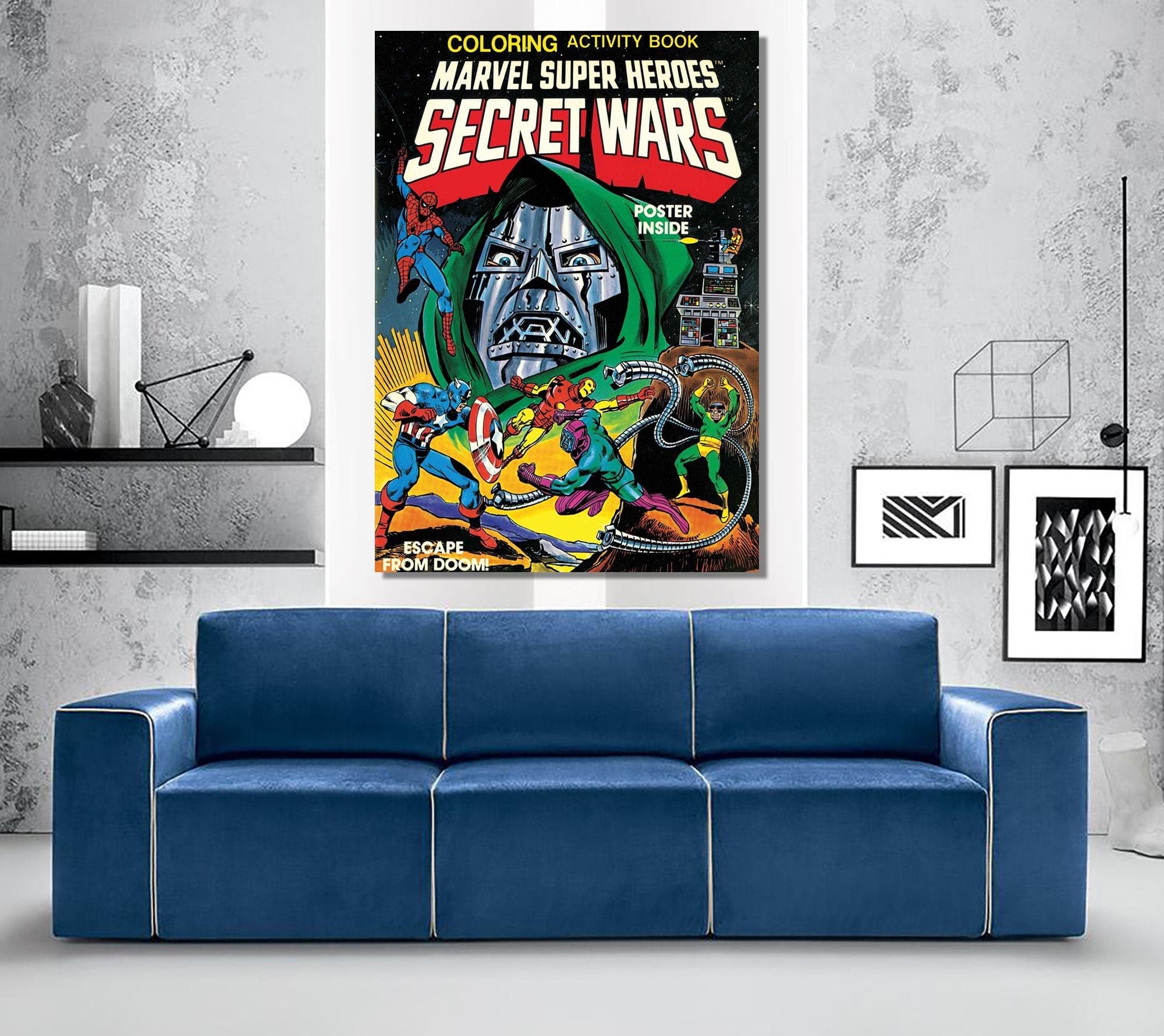 Dr. Doom Comic Canvas Art, Super Hero Wall Decor, Vintage Retro Comic Style Action Canvas – Classic Superhero Battle Illustration Wall Art - image 4