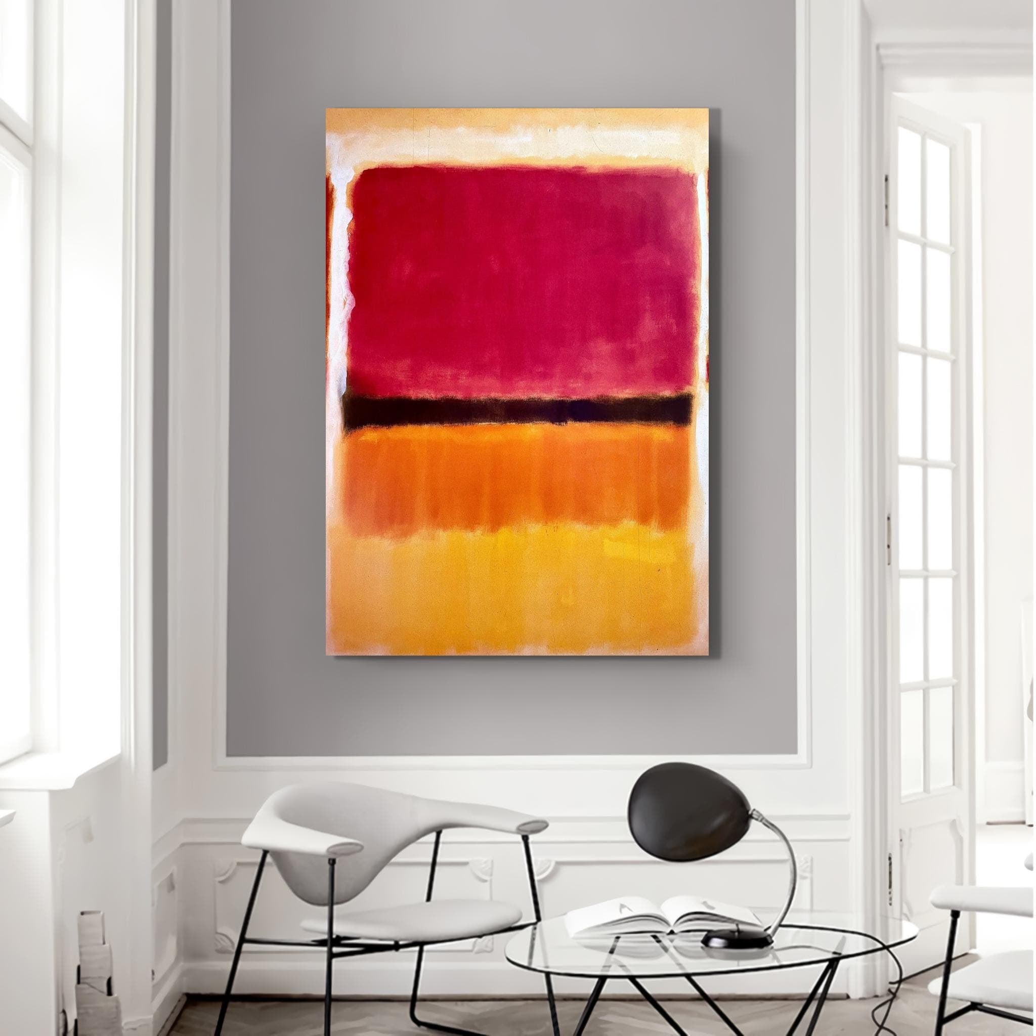 Abstract Rothko Style Canvas, Modern Minimalist Art , Red Orange Purple Color Block Poster, Mark Rothko Shades of Red - image 4