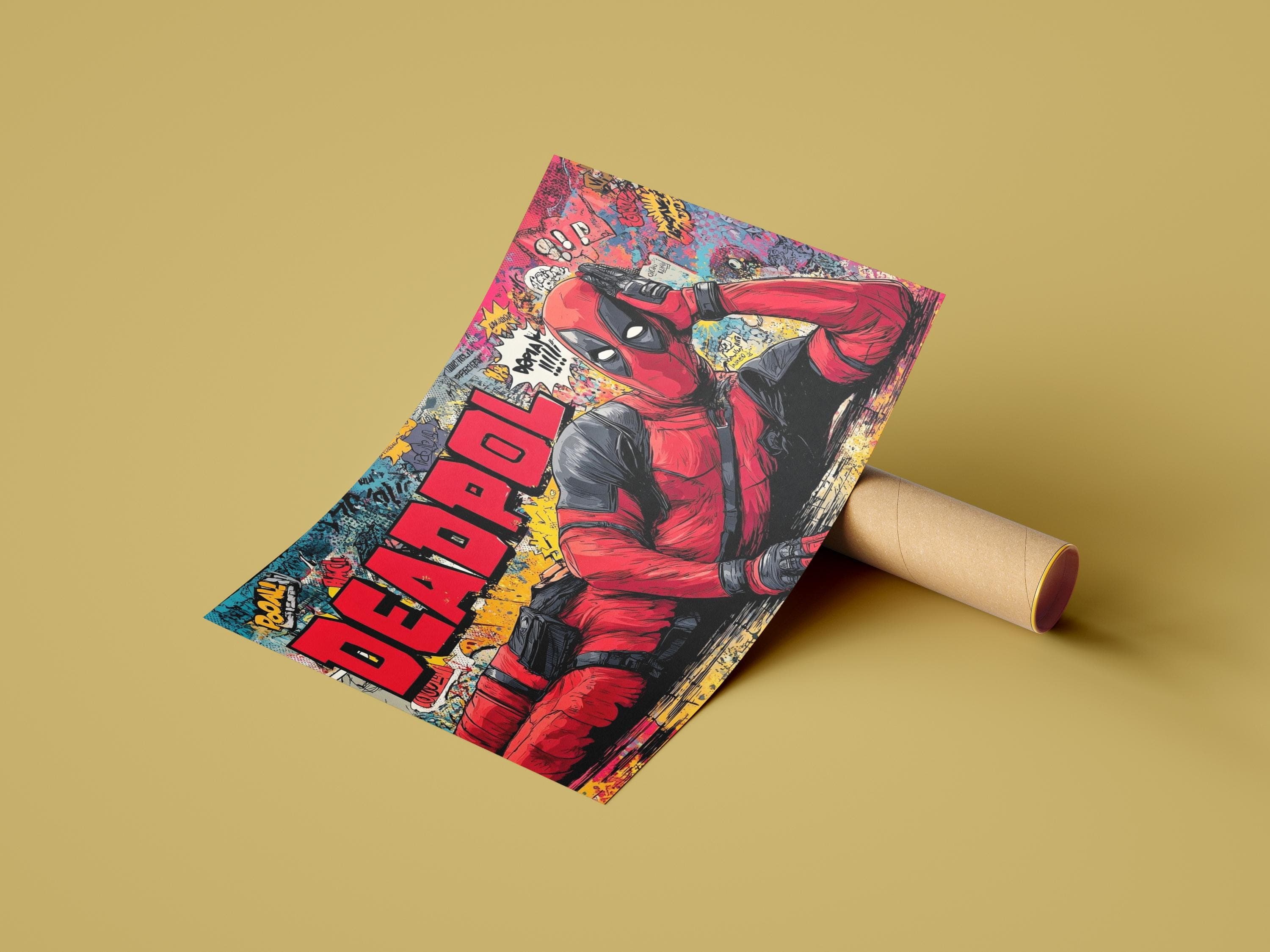 Deadpool Comic Wall Art Canvas, Colorful Superhero Poster, Pop Art Deadpool Print, Comic Fan Gift,Comic Style Wall Decor,Super Hero Wall Art - image 5