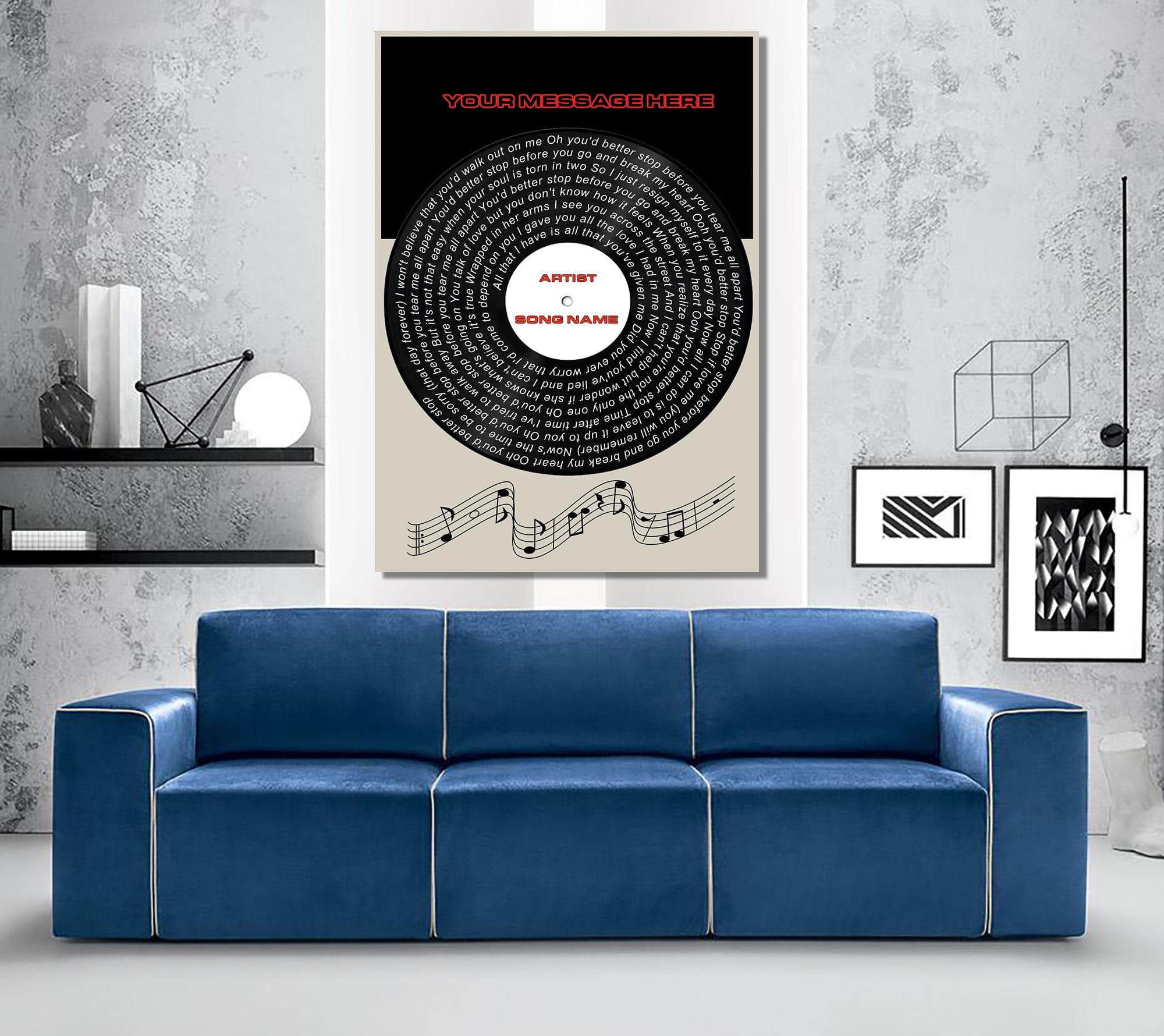 Personalized Spiral Record Print with Song Lyrics,Custom Vinyl Song Lyrics Wall Art, Custom Digital Music Poster for Music Lovers - image 3