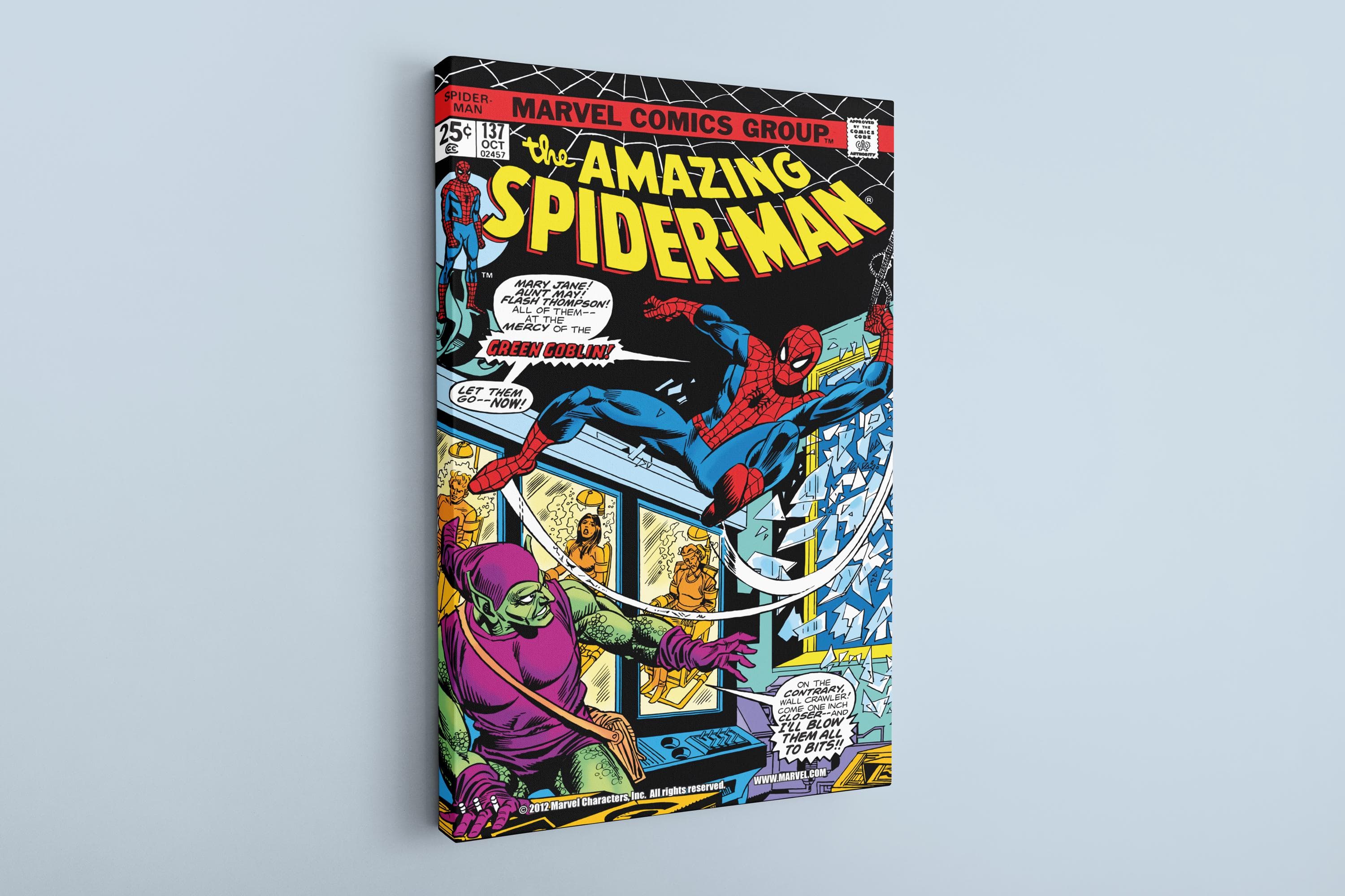 Spider-Man vs Green Goblin Comic Book Cover Canvas Art - image 3