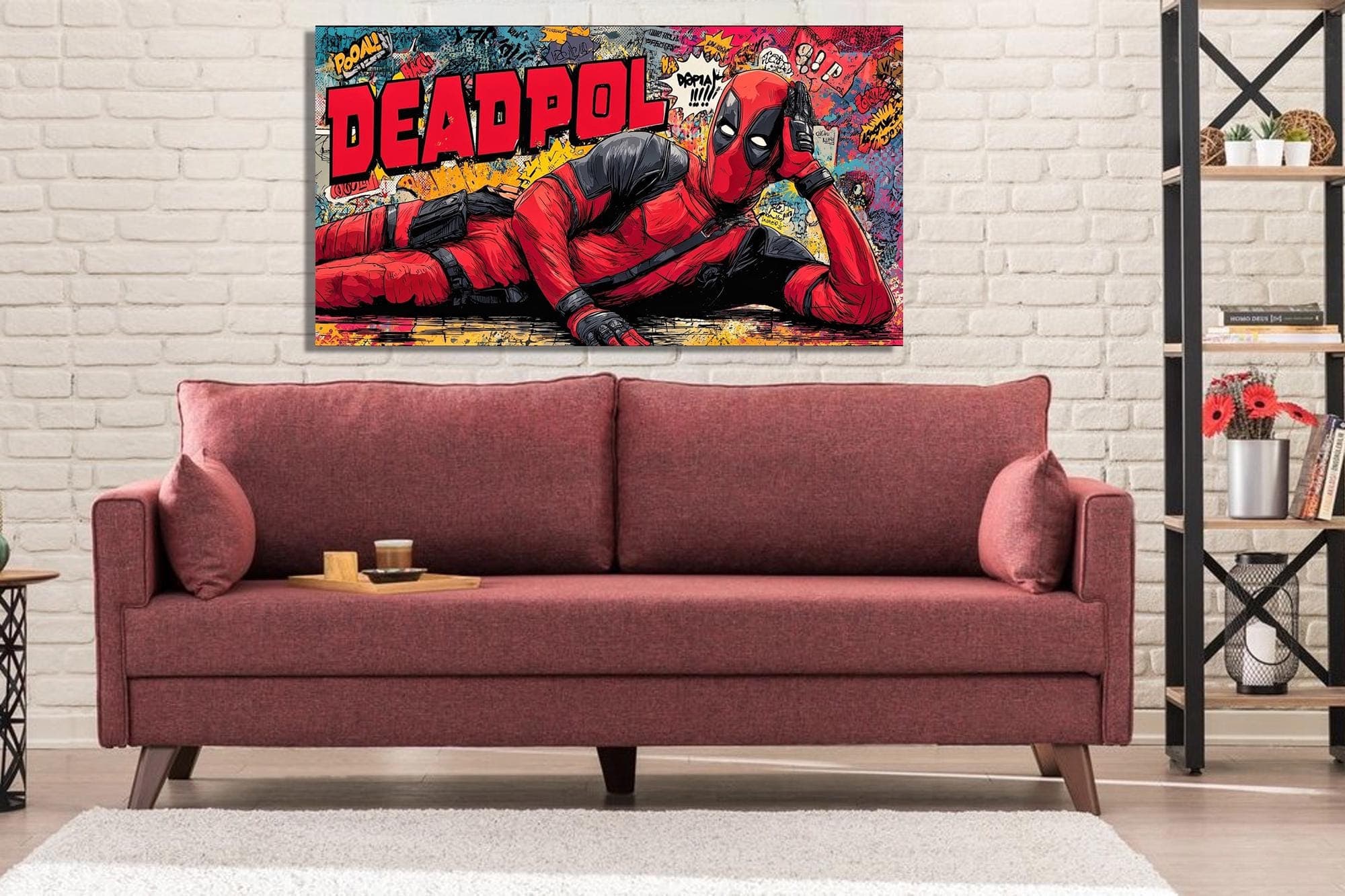 Deadpool Comic Wall Art Canvas, Colorful Superhero Poster, Pop Art Deadpool Print, Comic Fan Gift,Comic Style Wall Decor,Super Hero Wall Art - image 4