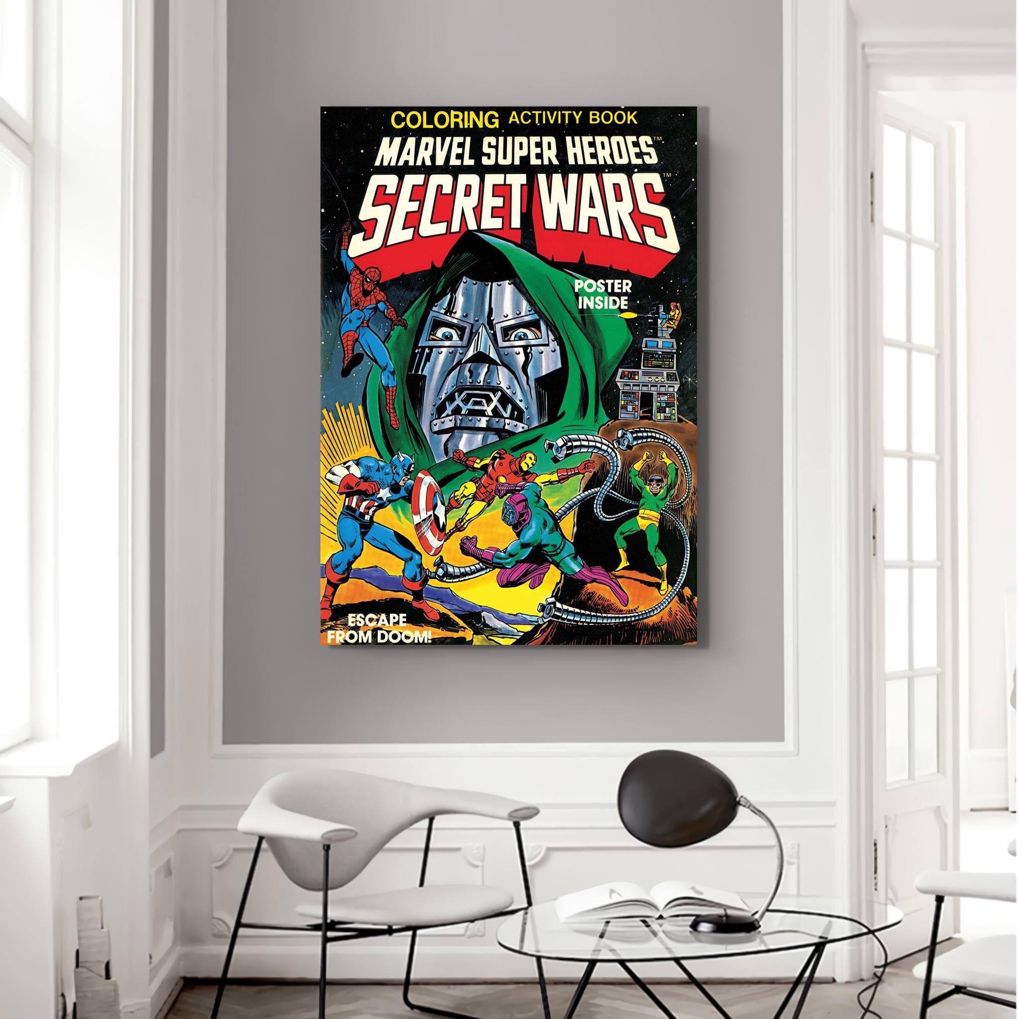 Dr. Doom Comic Canvas Art, Super Hero Wall Decor, Vintage Retro Comic Style Action Canvas – Classic Superhero Battle Illustration Wall Art - image 3