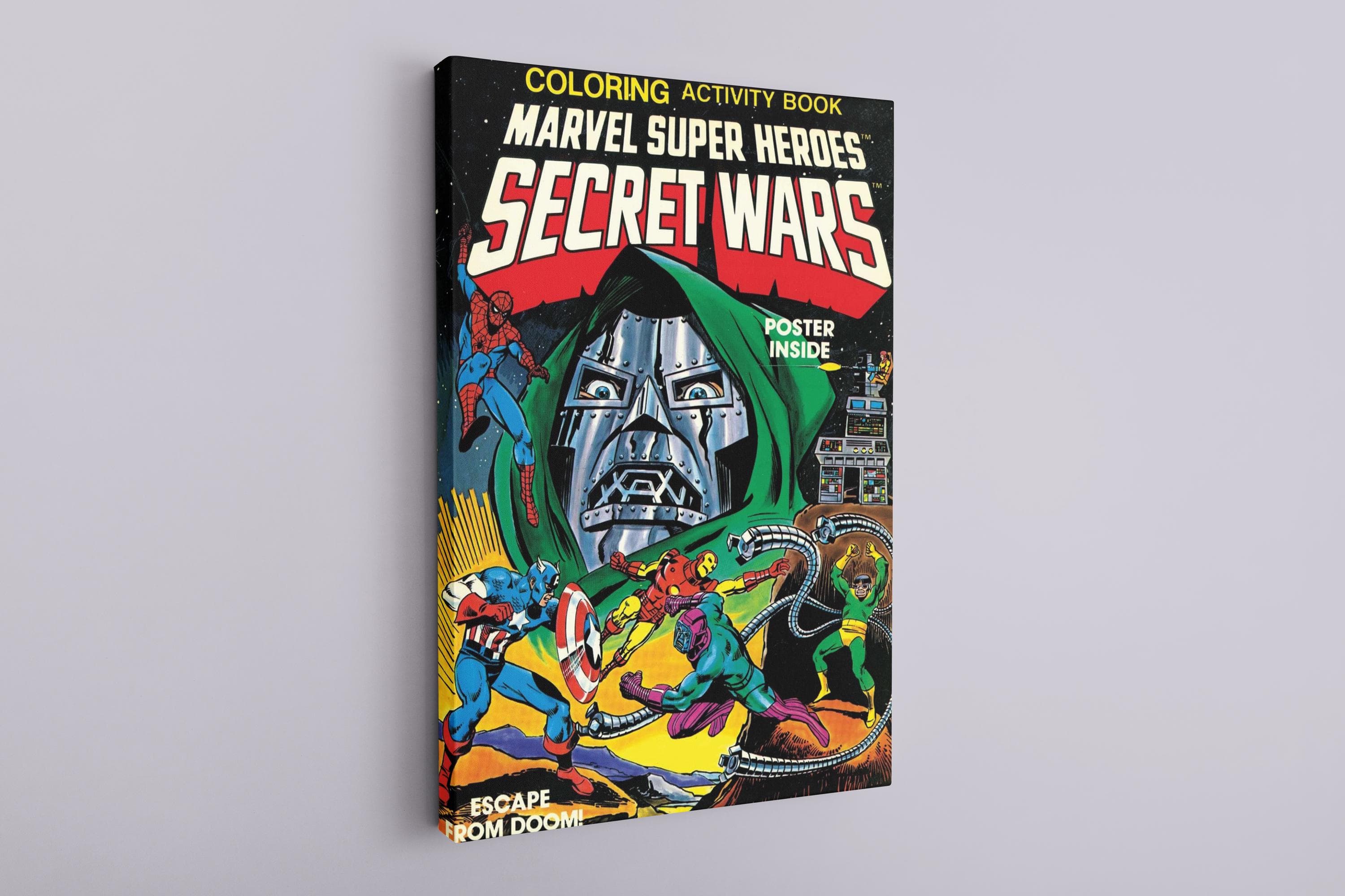 Dr. Doom Comic Canvas Art, Super Hero Wall Decor, Vintage Retro Comic Style Action Canvas – Classic Superhero Battle Illustration Wall Art