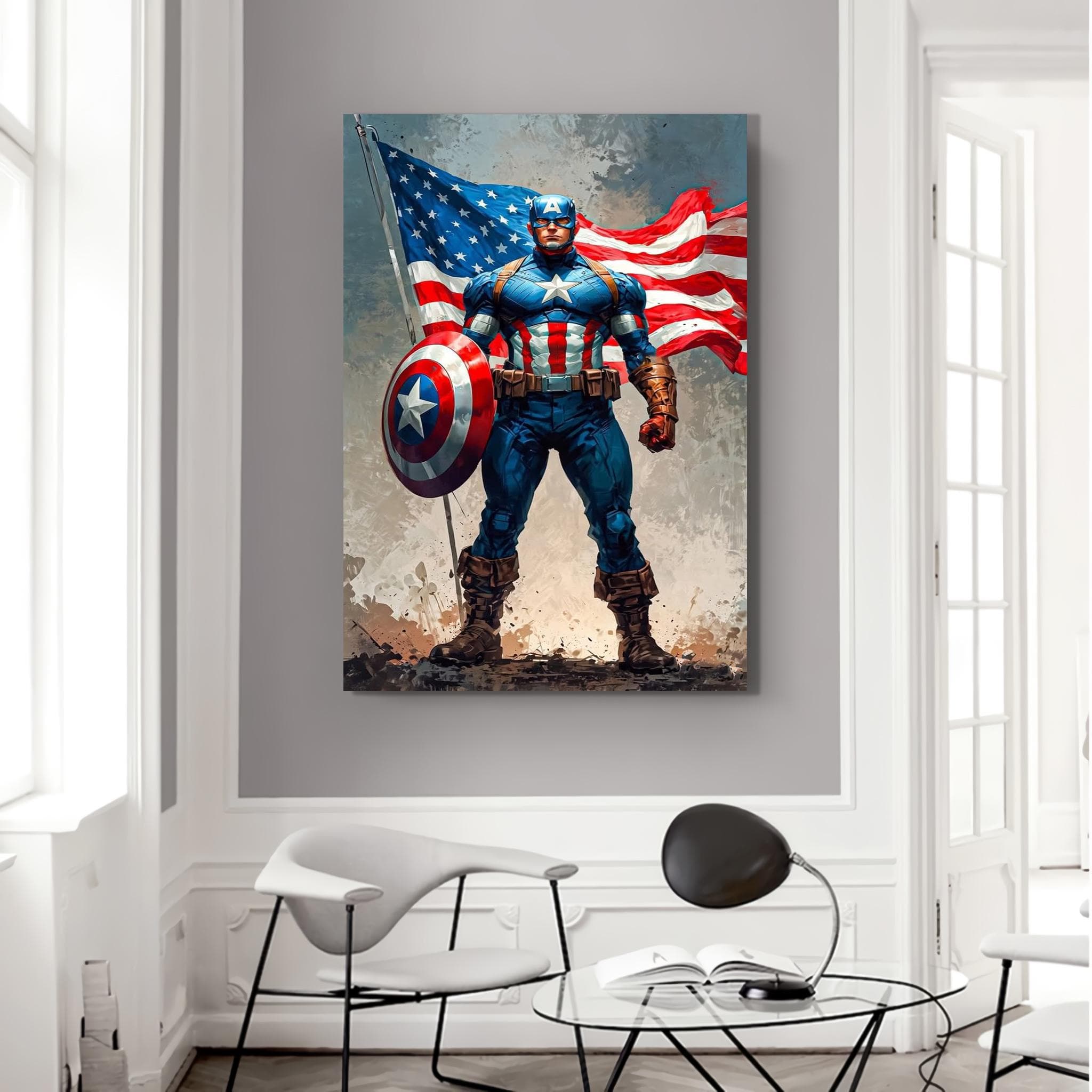 Captain America Canvas,  A fictional Character, Superhero Wall Art, Christmas Gift - image 4