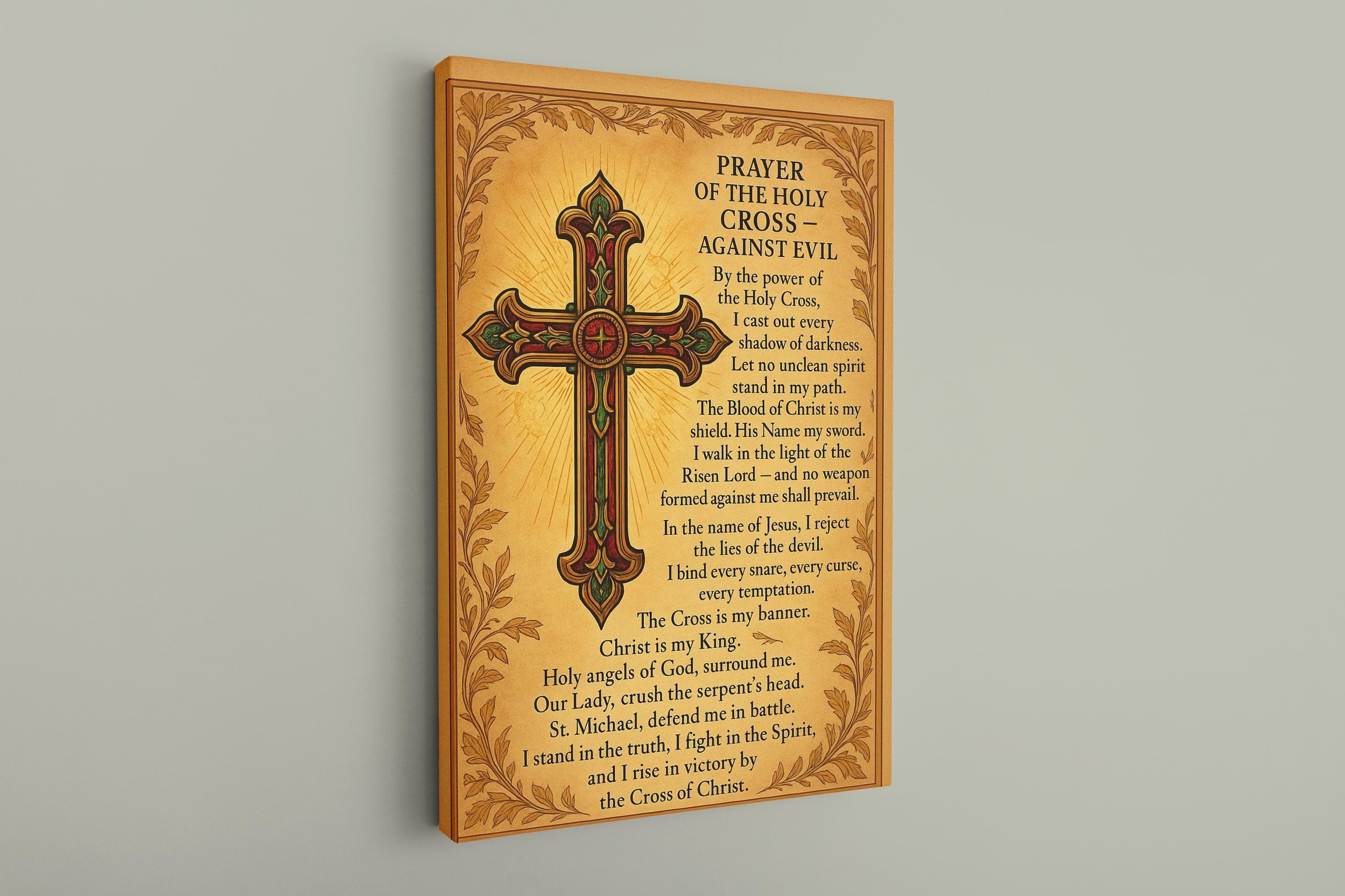 Prayer of the Holy Cross Canvas,Christian Wall Art,Catholic Religious Artwork,Jesus Cross Scripture,Faith Decor,Spiritual Protection Prayer - image 5