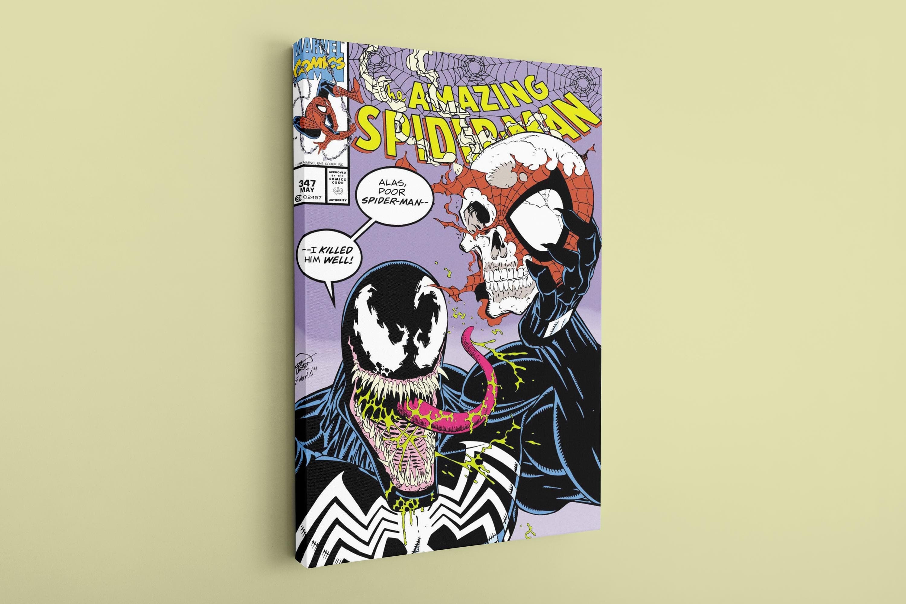 Spider-Man Comic Cover Canvas Art: Venom vs Skull Spider-Man - image 4