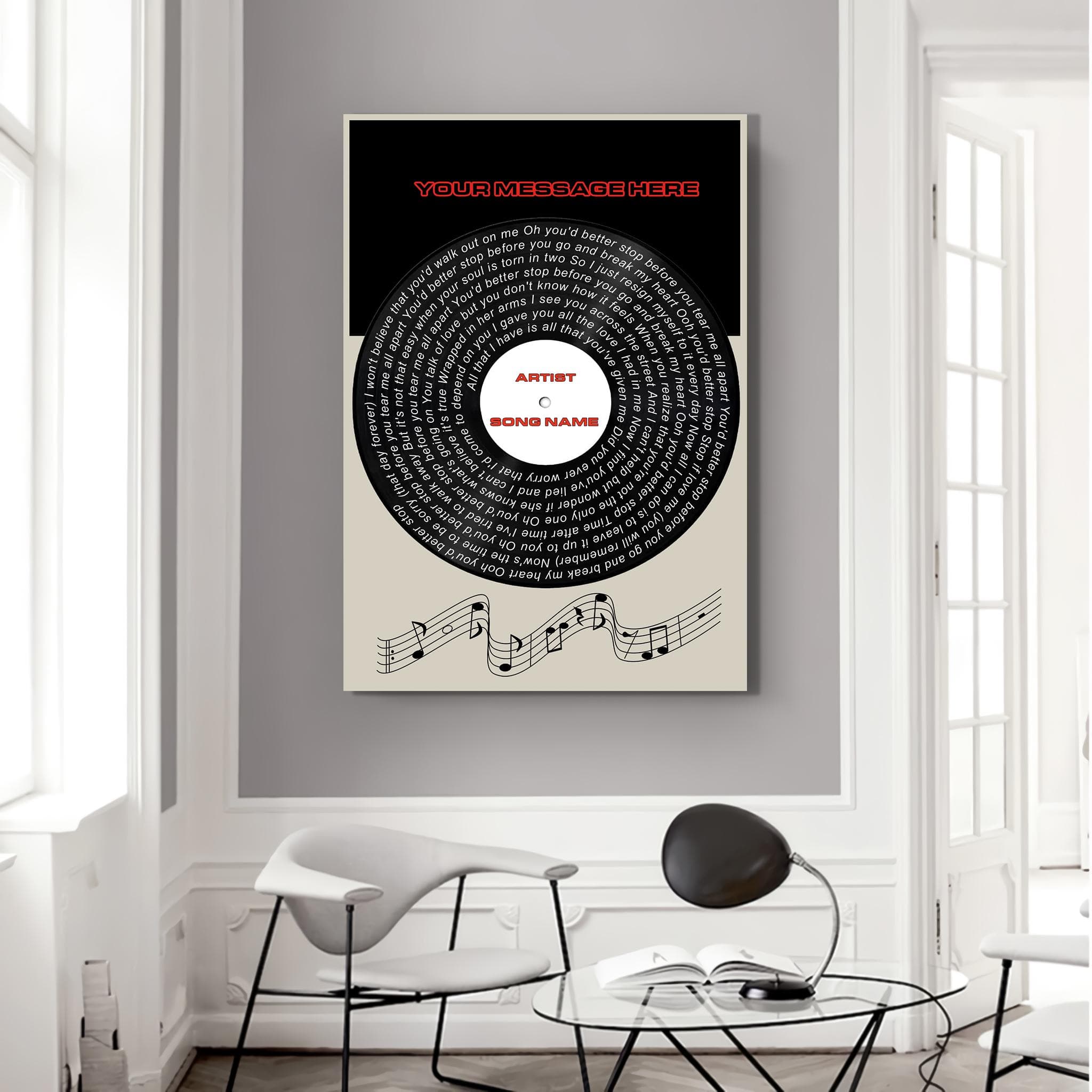 Personalized Spiral Record Print with Song Lyrics,Custom Vinyl Song Lyrics Wall Art, Custom Digital Music Poster for Music Lovers - image 5