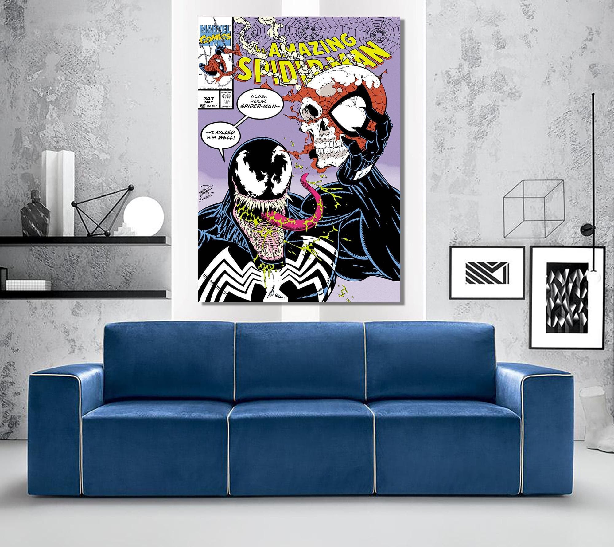 Spider-Man Comic Cover Canvas Art: Venom vs Skull Spider-Man
