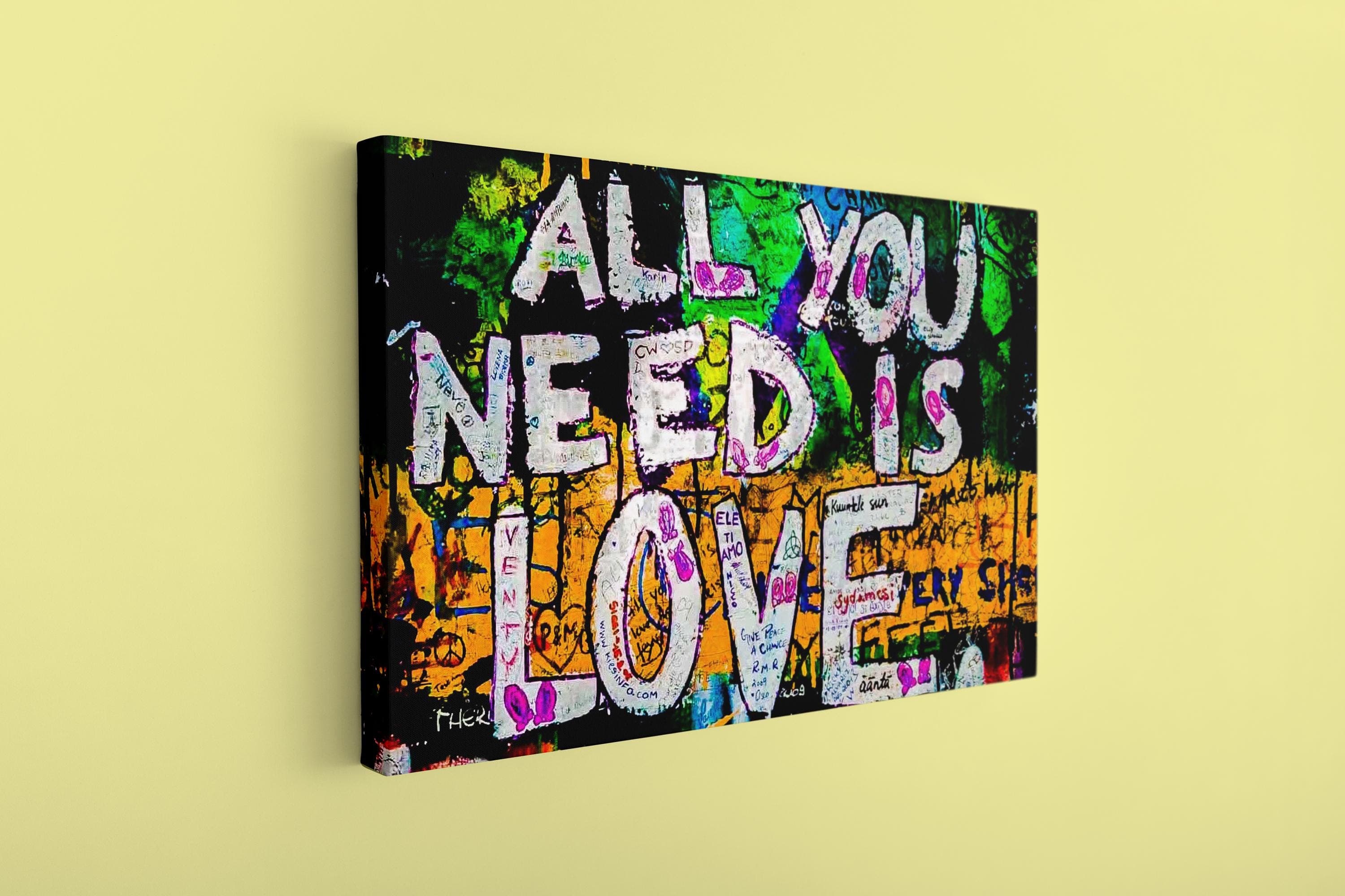 All You Need Is Love Graffiti Canvas Art: Street Wall Decor - image 5