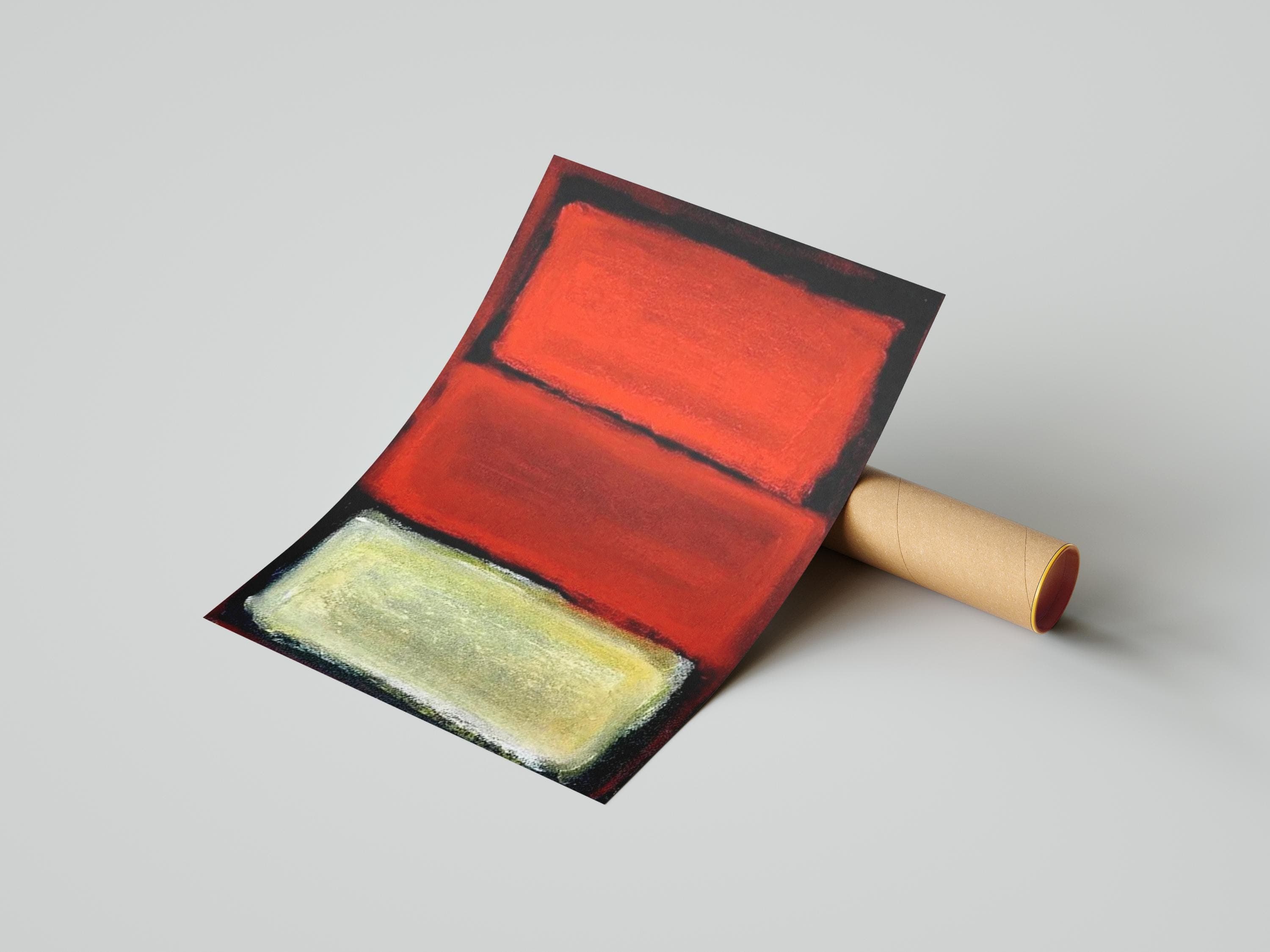 Abstract Rothko Style Canvas, Modern Minimalist Art , Red Orange Beige Color Block Poster, Mark Rothko Shades of Red - image 5
