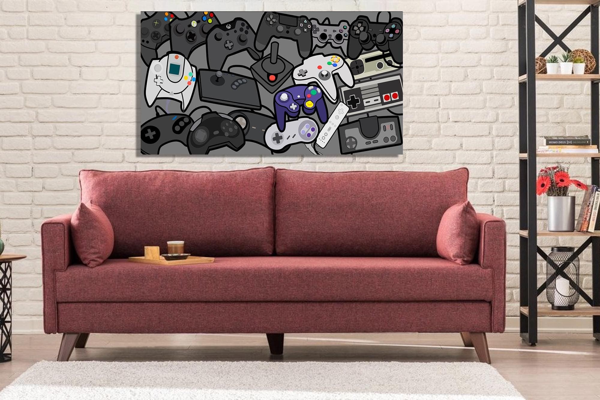 Personalized Retro Gaming Canvas Art: Gamer Room Decor,Retro Game Controller Evolution Art Print - image 3