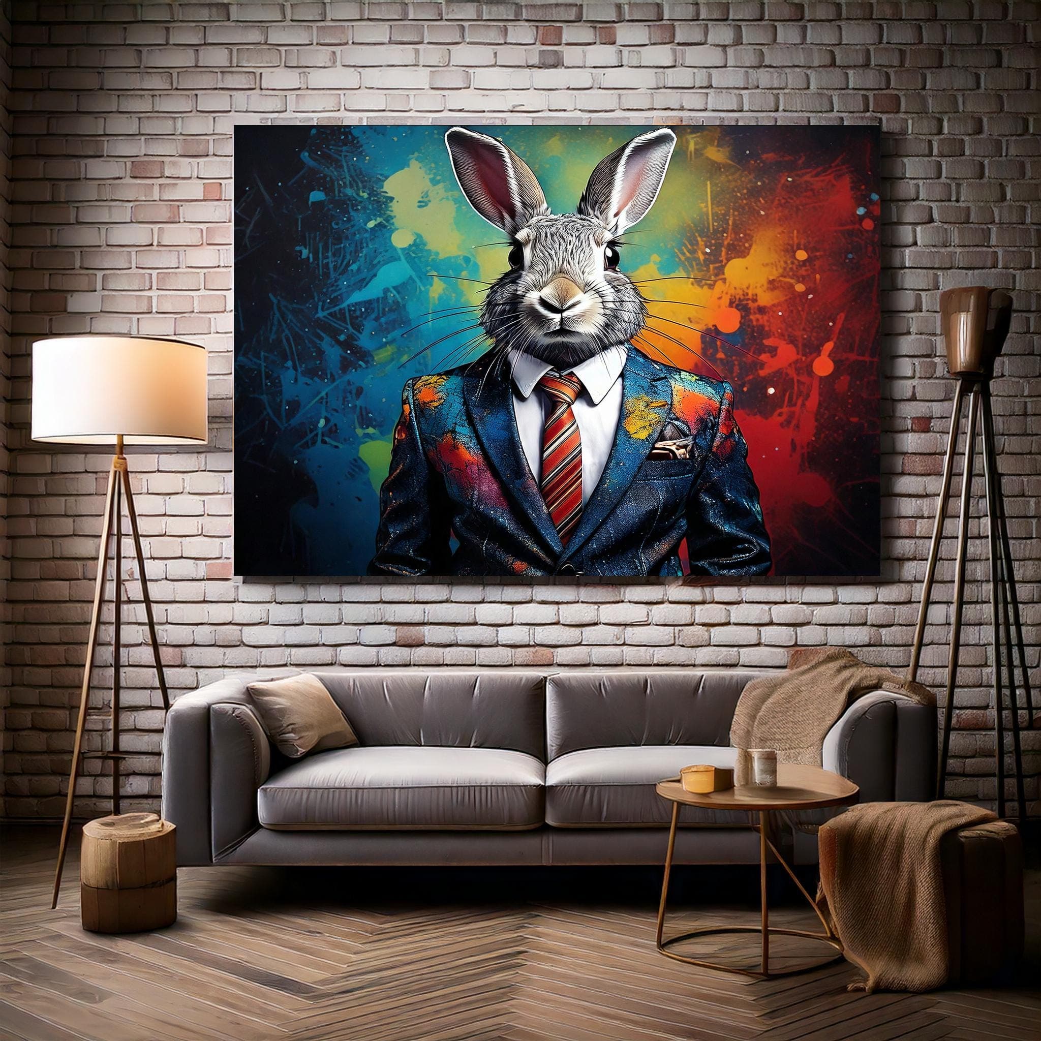 Rabbit in Suit Canvas Print: Fun Animal Wall Art - image 3