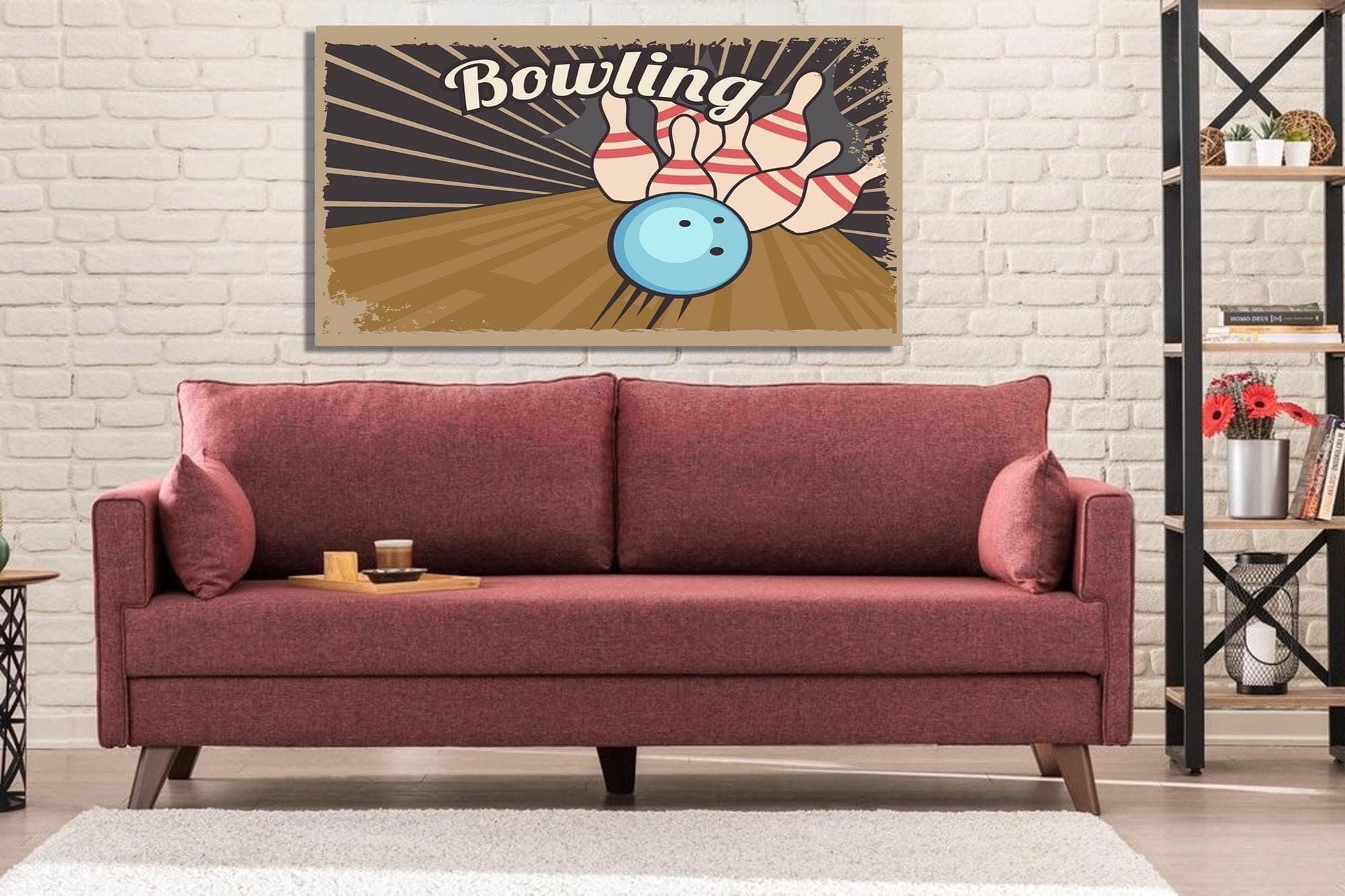 Bowling Canvas, Bowling Wall Decor, Bowling Art Picture, Living Room Decor, Retro  Canvas Art, Wall Hanging Customizable Canvas, Gift Dad - image 5