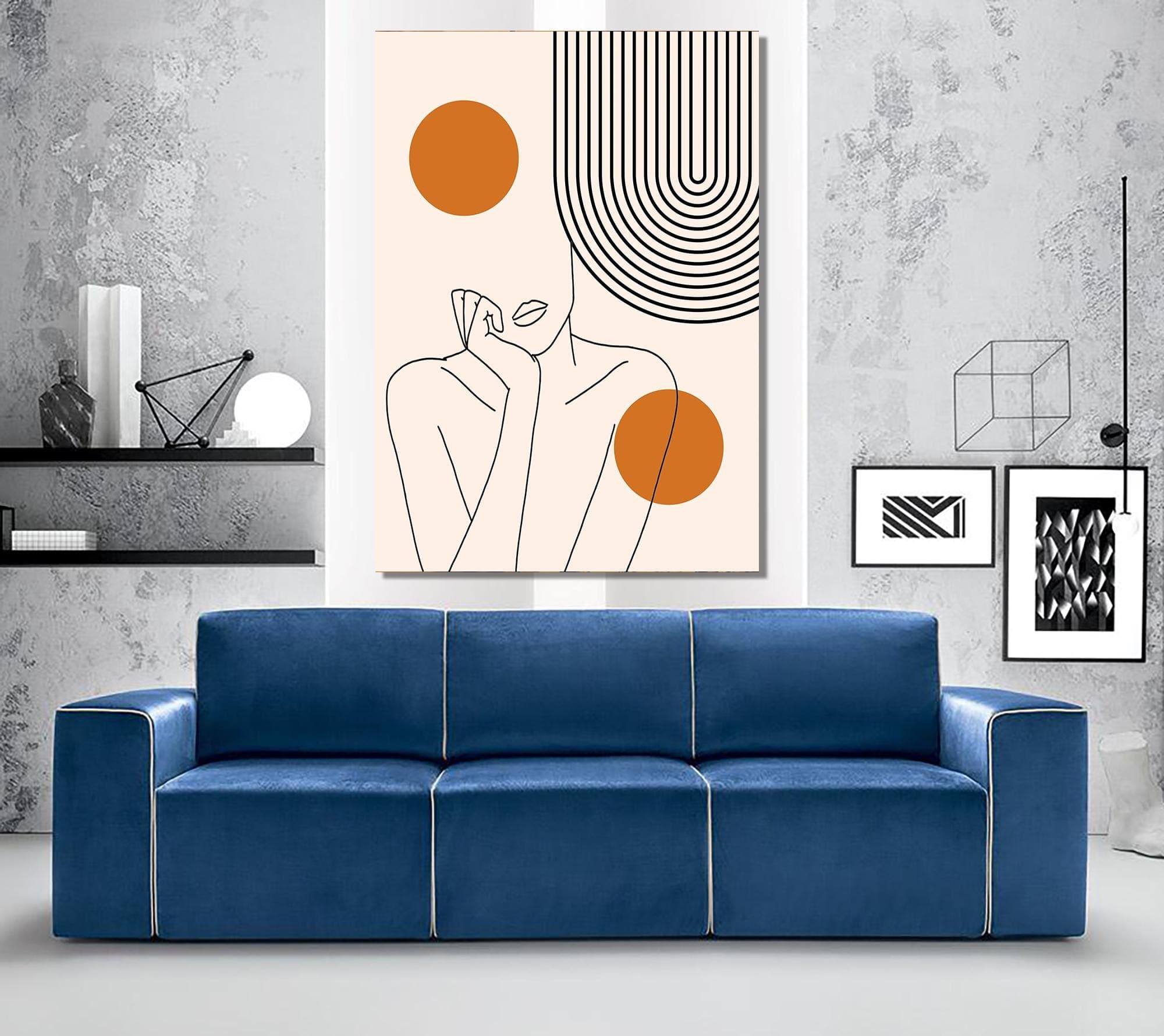 Abstract Woman Line Art Canvas Print: Mid-Century Modern Wall Decor - image 3