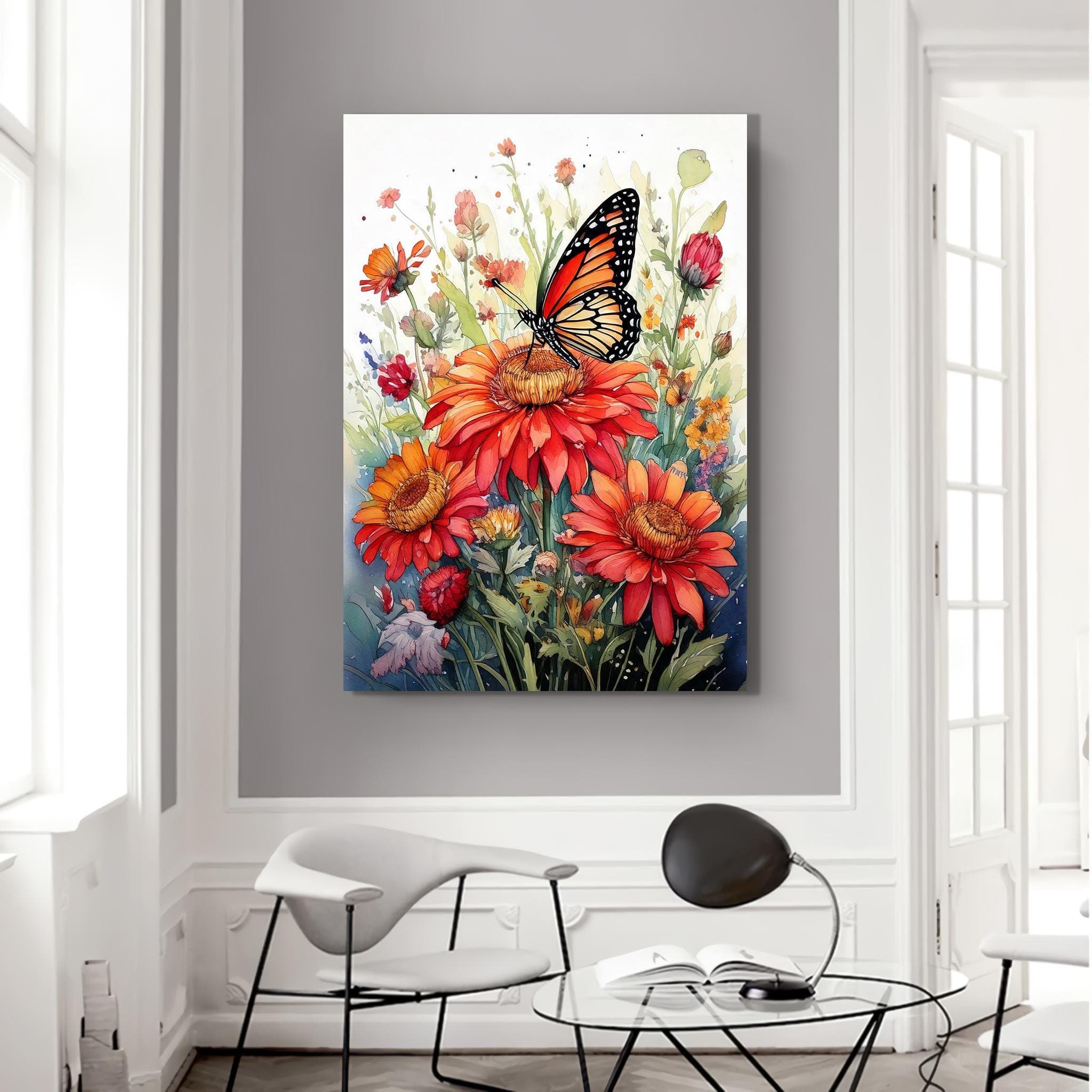Butterfly Canvas Print: Botanic Floral Wall Art - image 3
