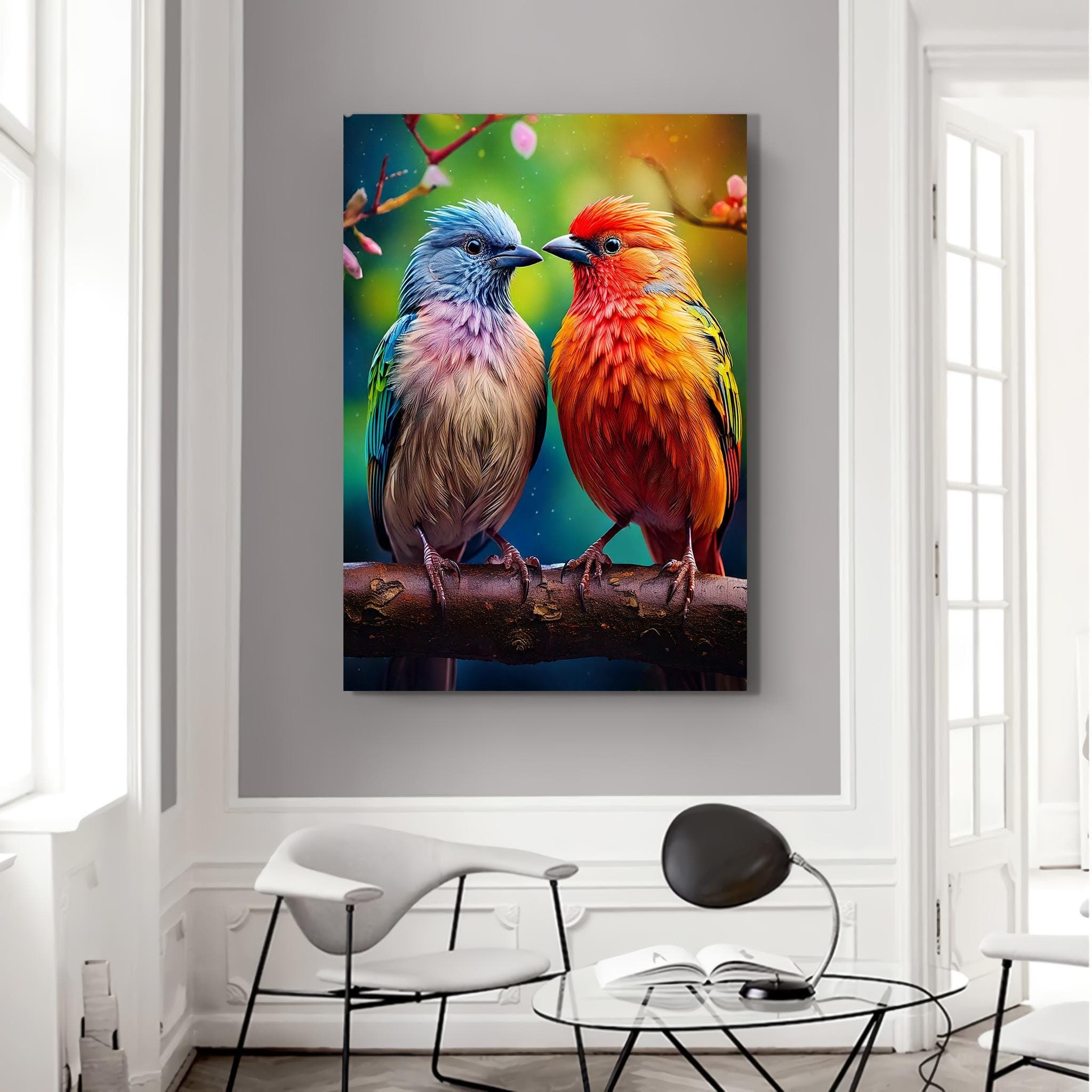 Colorful Birds Canvas Art Print: Rainbow Wall Decor - image 3