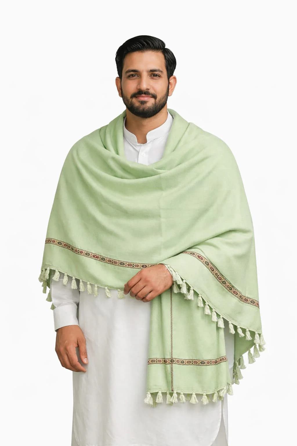 Handmade Acro Woolen Dhussa Shawl, Afghan Patoo For Men, Indian Kullu - image 4