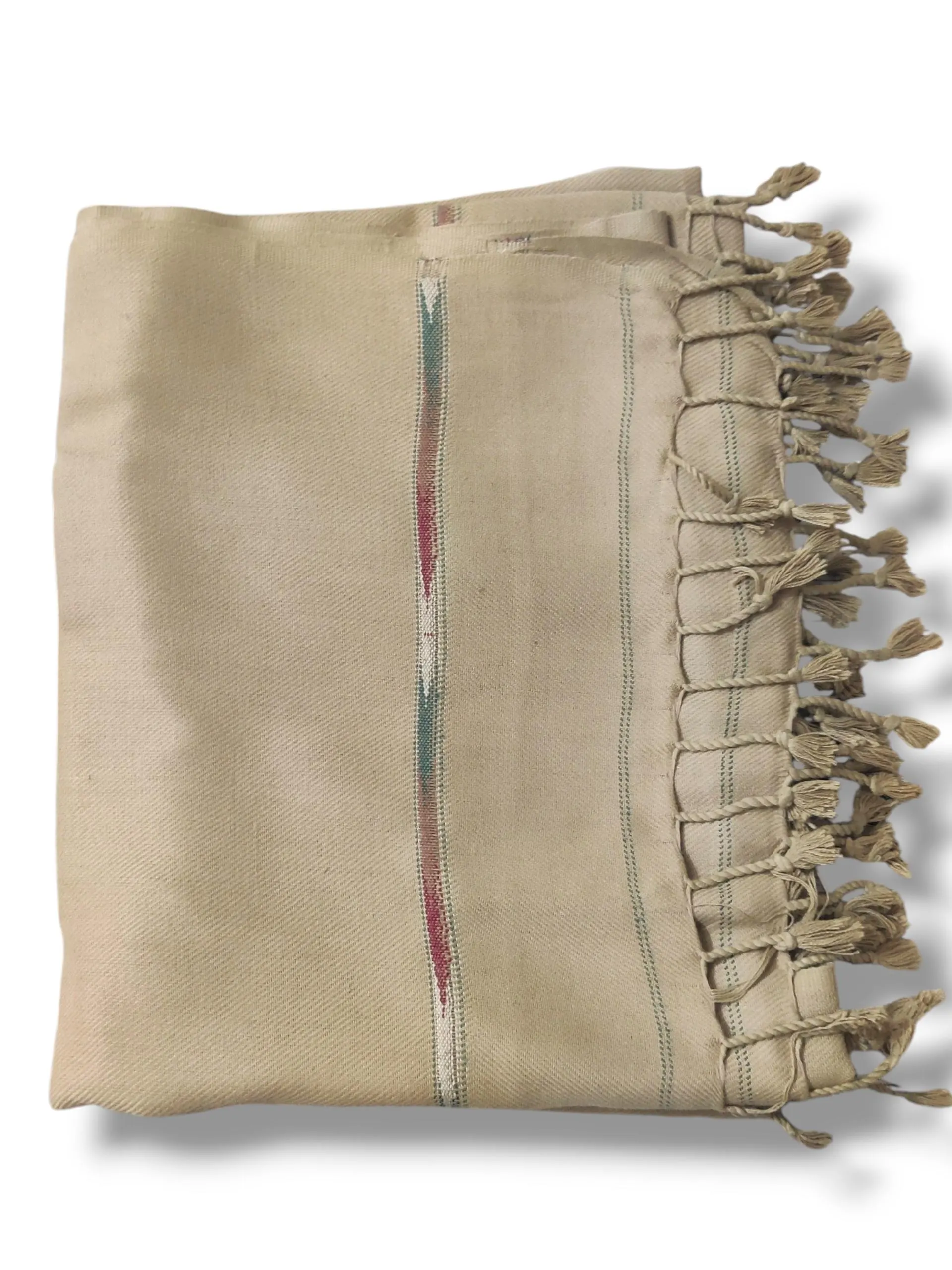Acro Woolen Dhussa Shawl - Men's Handmade Afghan Patu shawl -  Embroidered Border with Tassels