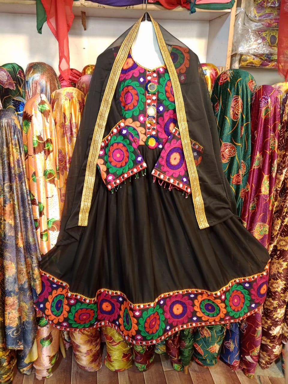 Afghan Embroidered Dress: Handmade Cotton Blend Ethnic Wear - image 5