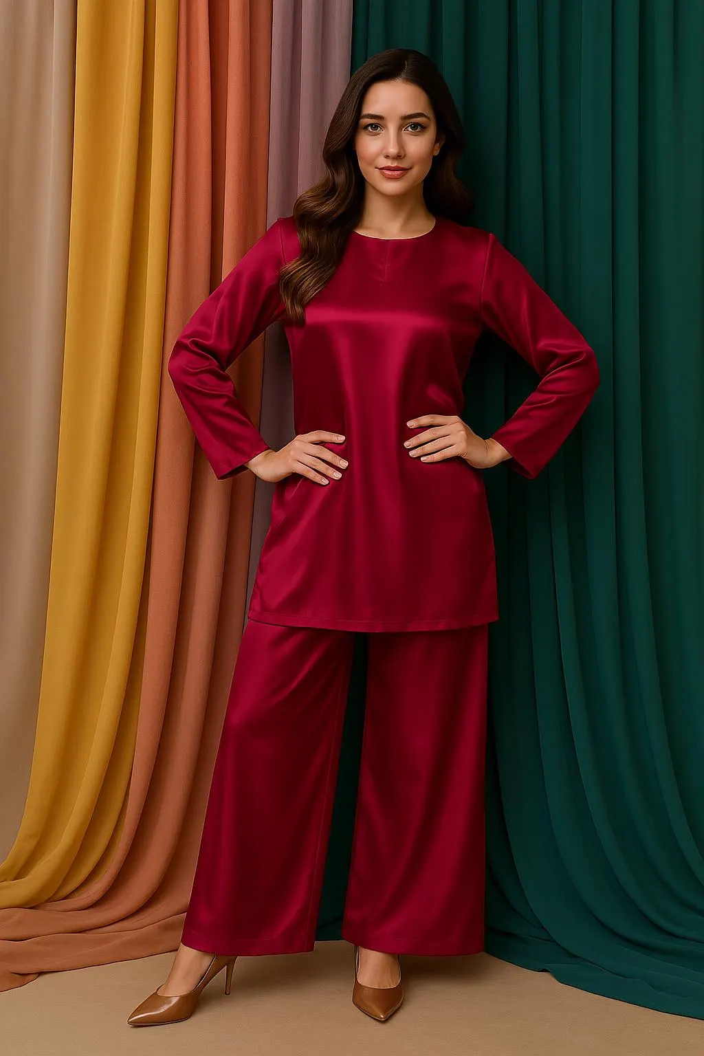 Satin Silk Loungewear Dress for Women - Comfy Casual Home Dress - Relaxed fit women's dresses