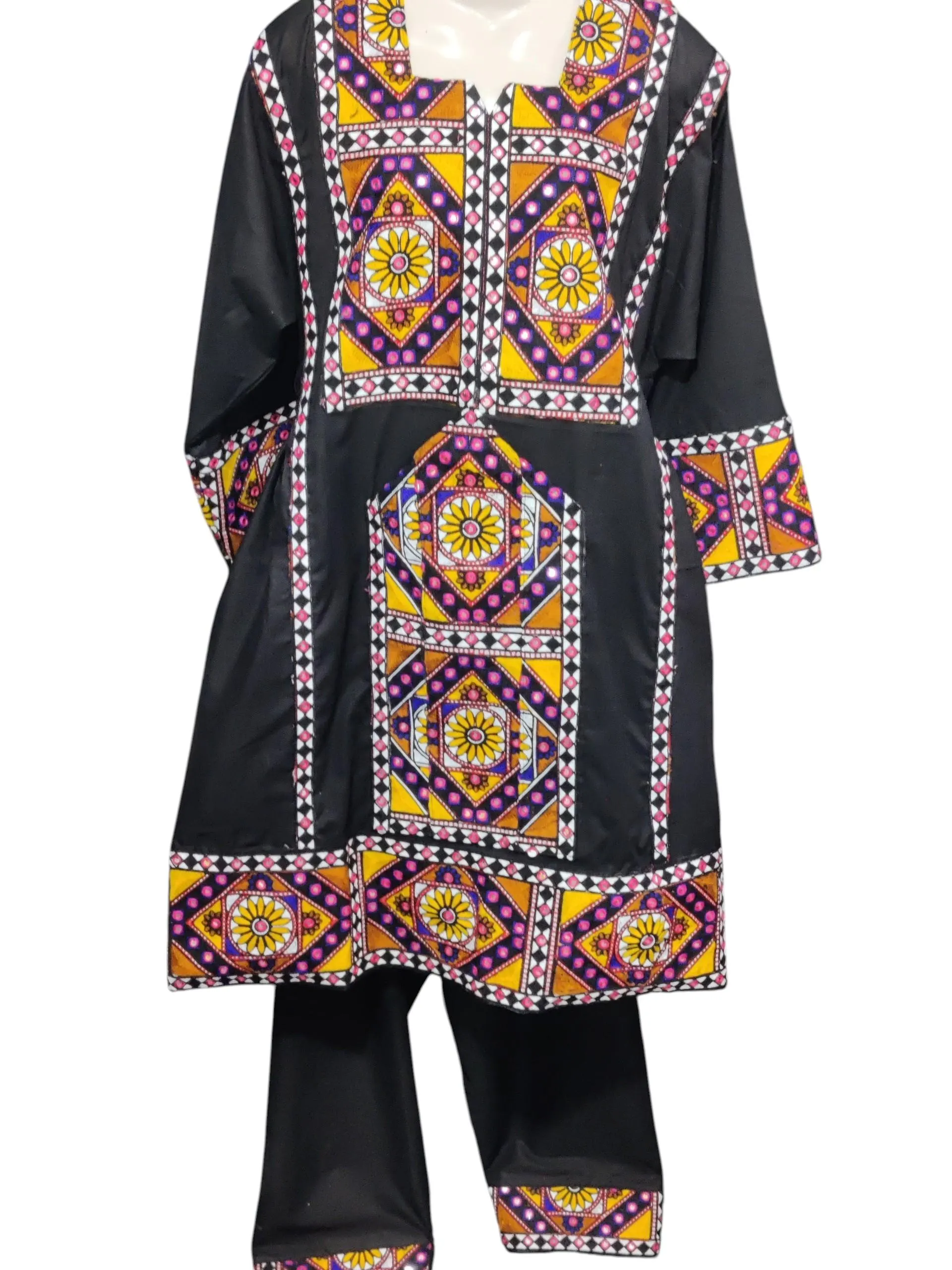 Handmade Embroidered Balochi Traditional Dress For Women - Handmade Afghan Partywear Tribal Kuchi Outfit