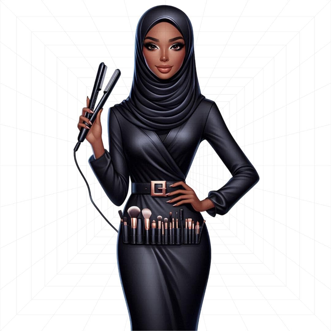 Muslim Woman Clipart, Hijab Fashion Clipart, Muslim Clipart, Afro Girl Clipart, Black Girl Clipart, Fashion Illustration, Afro Muslim Clipar - image 3