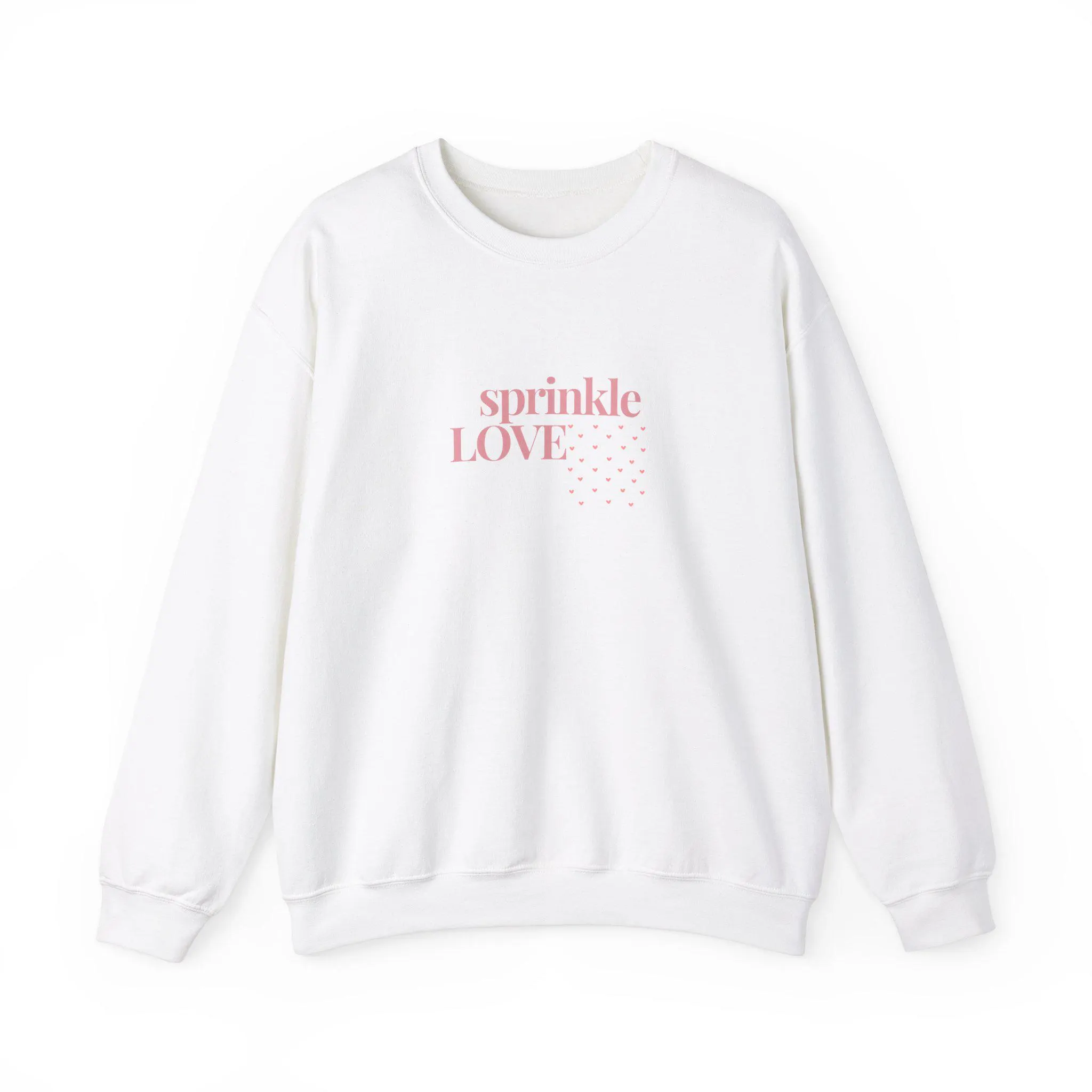 Sprinkle love Sweatshirt, Love Crewneck Jumper, Heart Print Pullover, Valentine's Day Gift, Cozy Sweatshirt, Gift for Him or Her