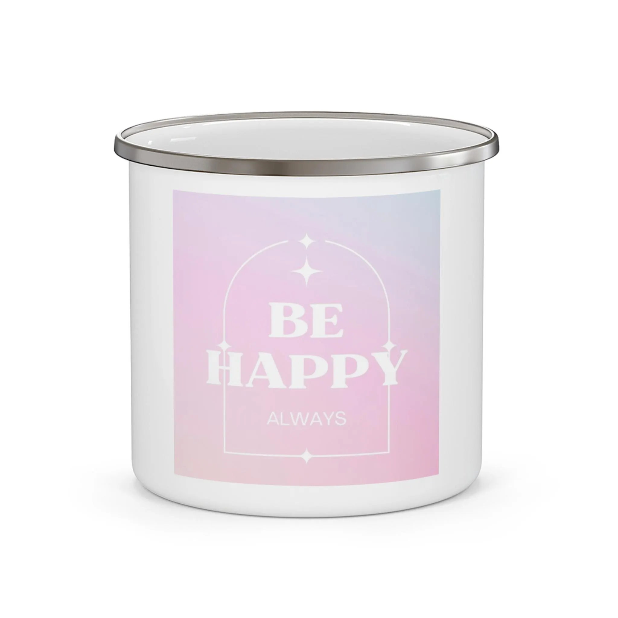 Be Happy Always Enamel Camping Mug