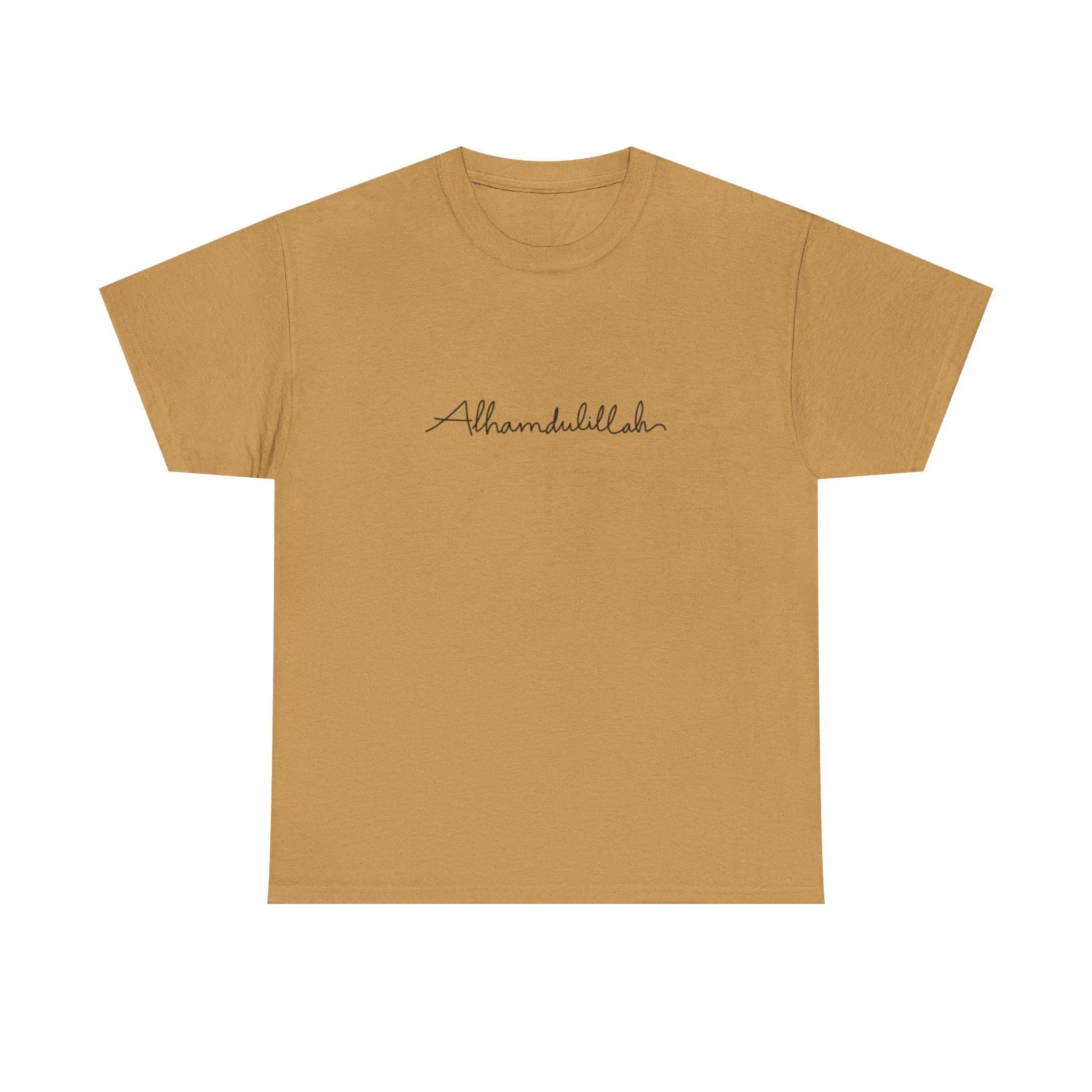 Islamic Alhamdulillah Unisex Heavy Cotton Tee, Muslim Thankful Shirt, Religious Arabic Calligraphy Top, Men Women Gift, Eid Ramadan Clothing - image 3