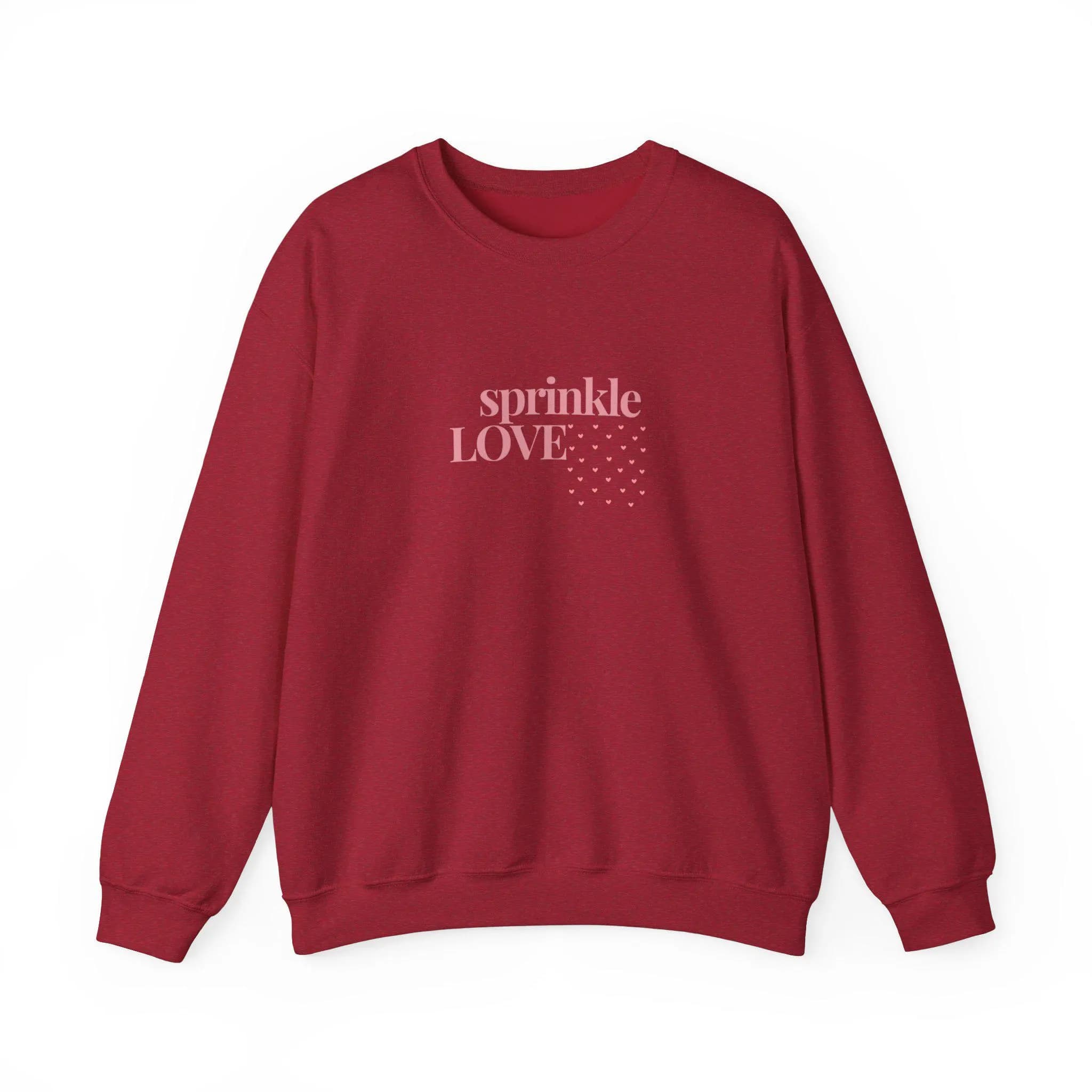 Sprinkle love Sweatshirt, Love Crewneck Jumper, Heart Print Pullover, Valentine's Day Gift, Cozy Sweatshirt, Gift for Him or Her - image 2