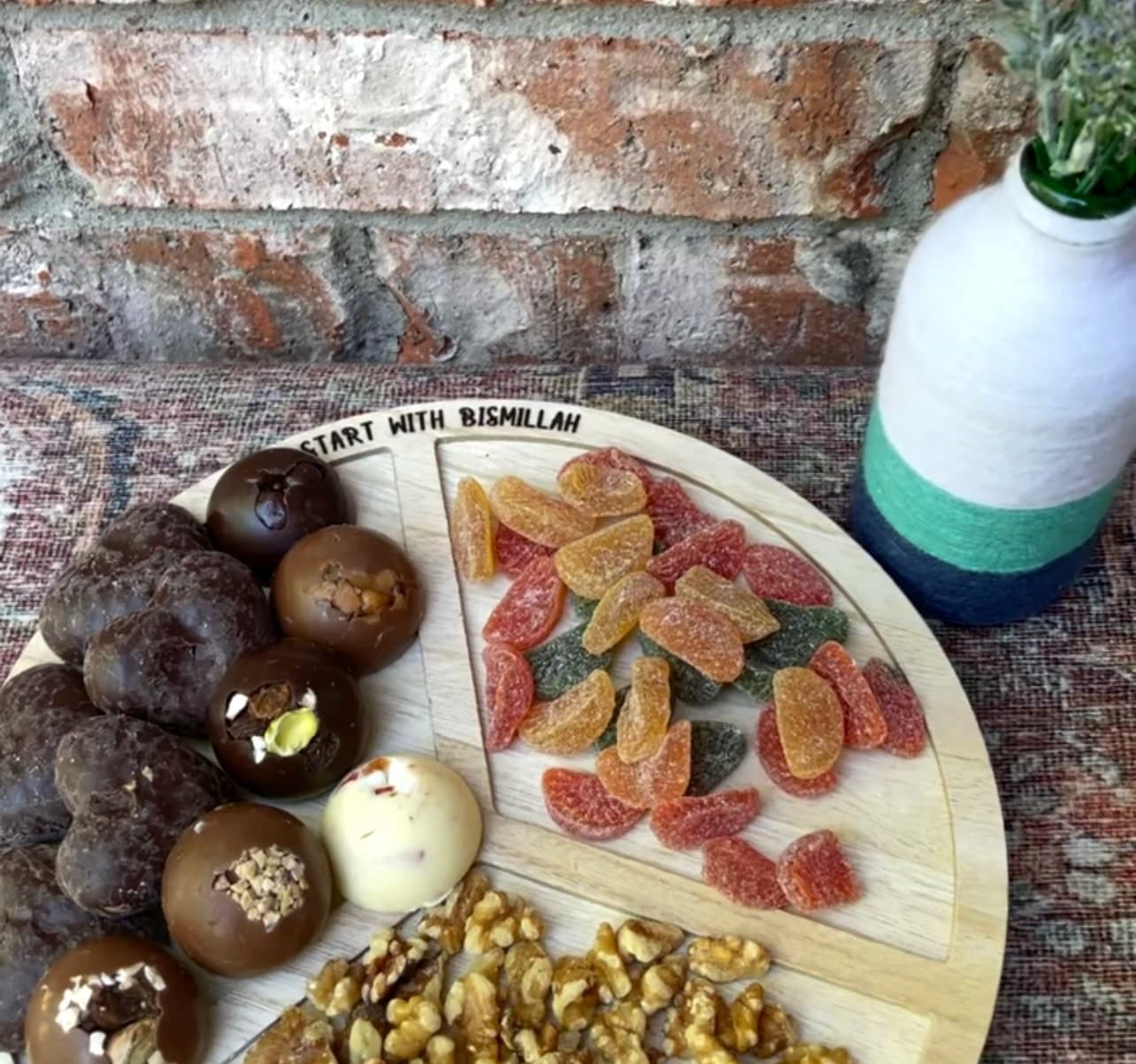 Lazy Susan, Nuts or Cookies Tray, Start with Bismillah, Eid Gift, Ramadan Gift - image 3
