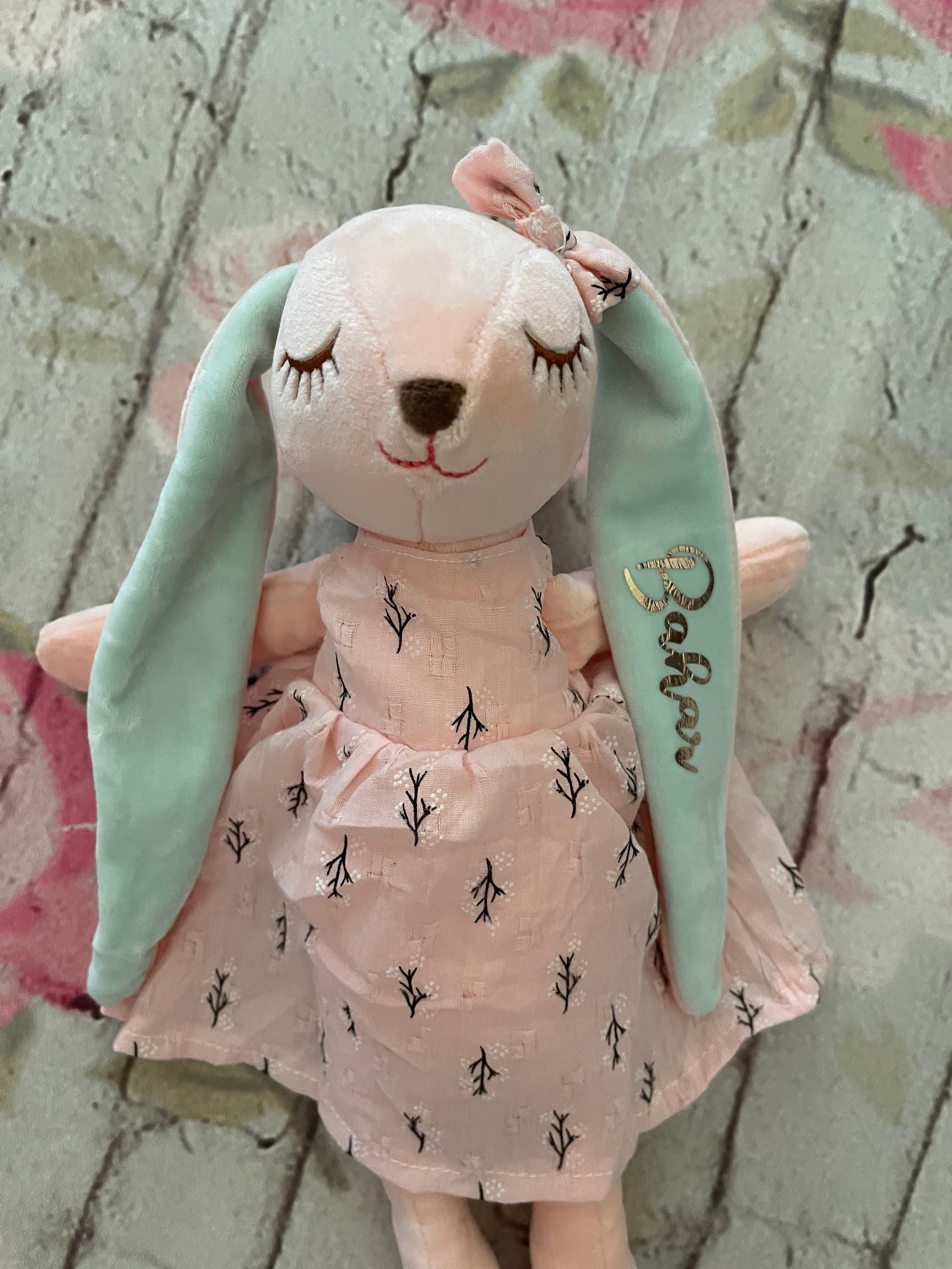 Personalized Bunny, Baby Toy, Toddler  Toy, Plush Rabbit - image 3