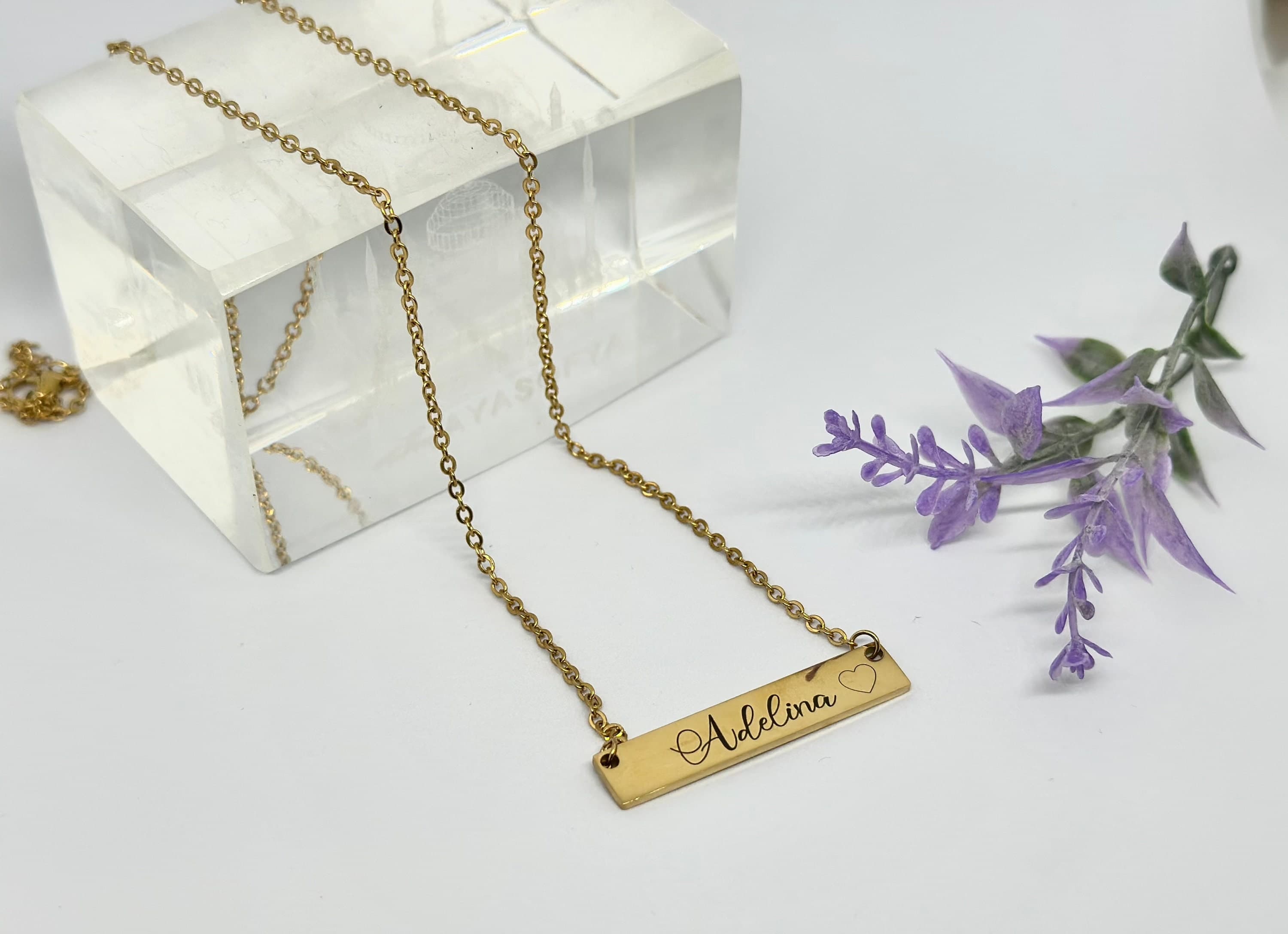 Personalized stainless steel necklace, Gold Plated Necklace, Eid Gift, Islamic Gift, Ramadan Gift - image 4