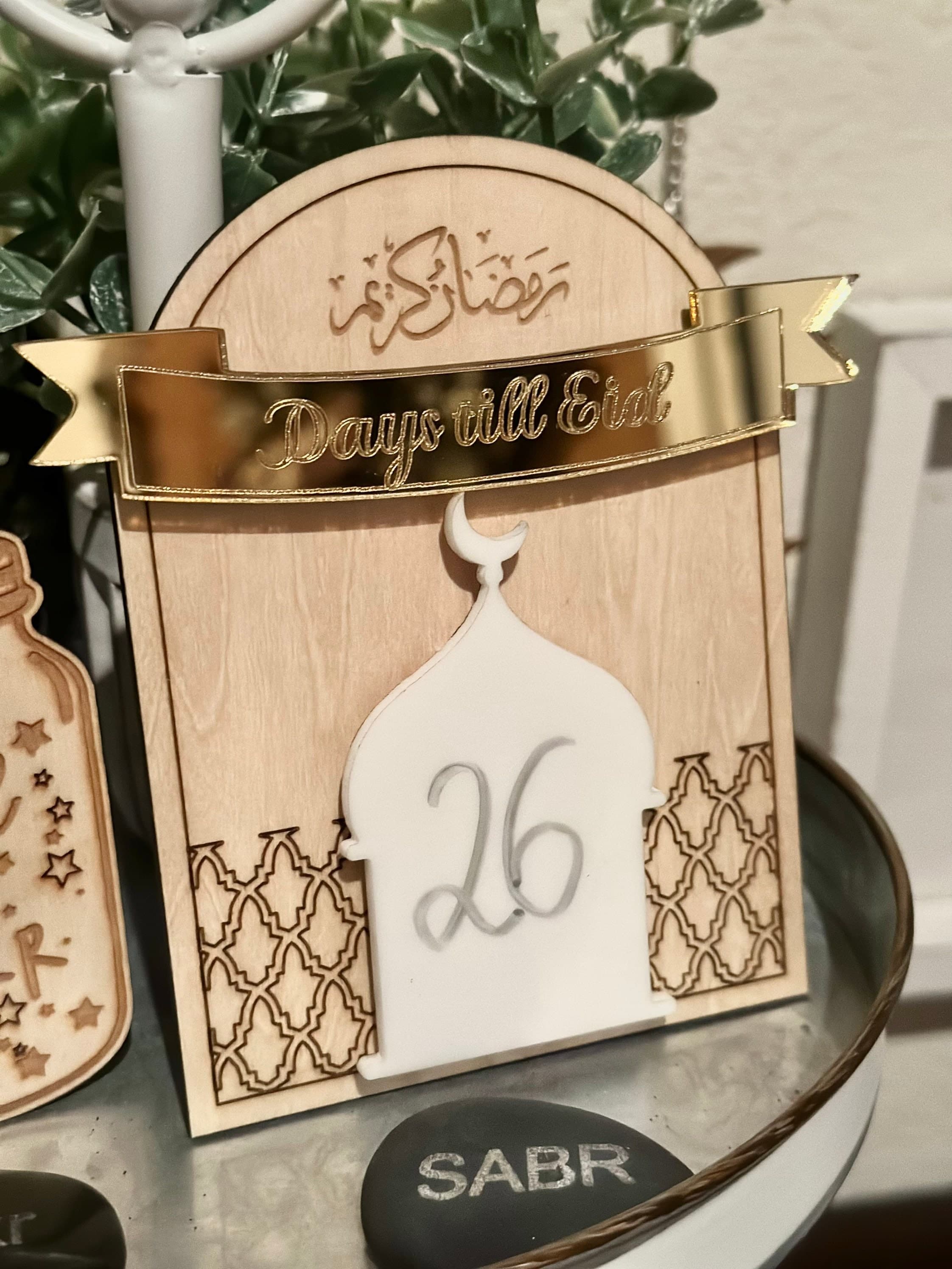 Mini Eid Countdown, Ramadan Decoration, Eid Decor, Ramadan Gifts, Muslim Home Decor, Days till Eid, Tiered Tray Decor