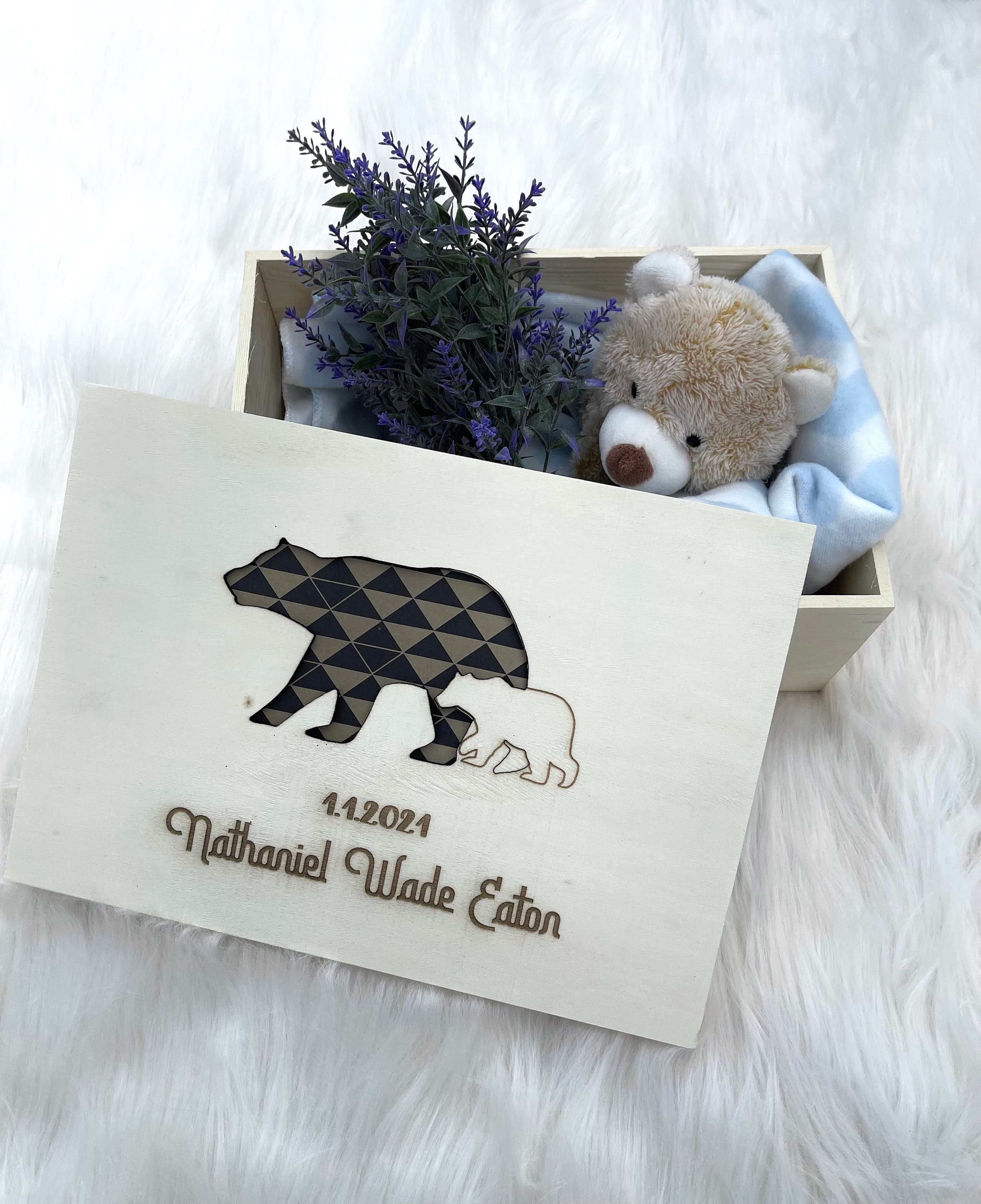 Baby keepsake box, Baby memory box, Custom memory box - image 3
