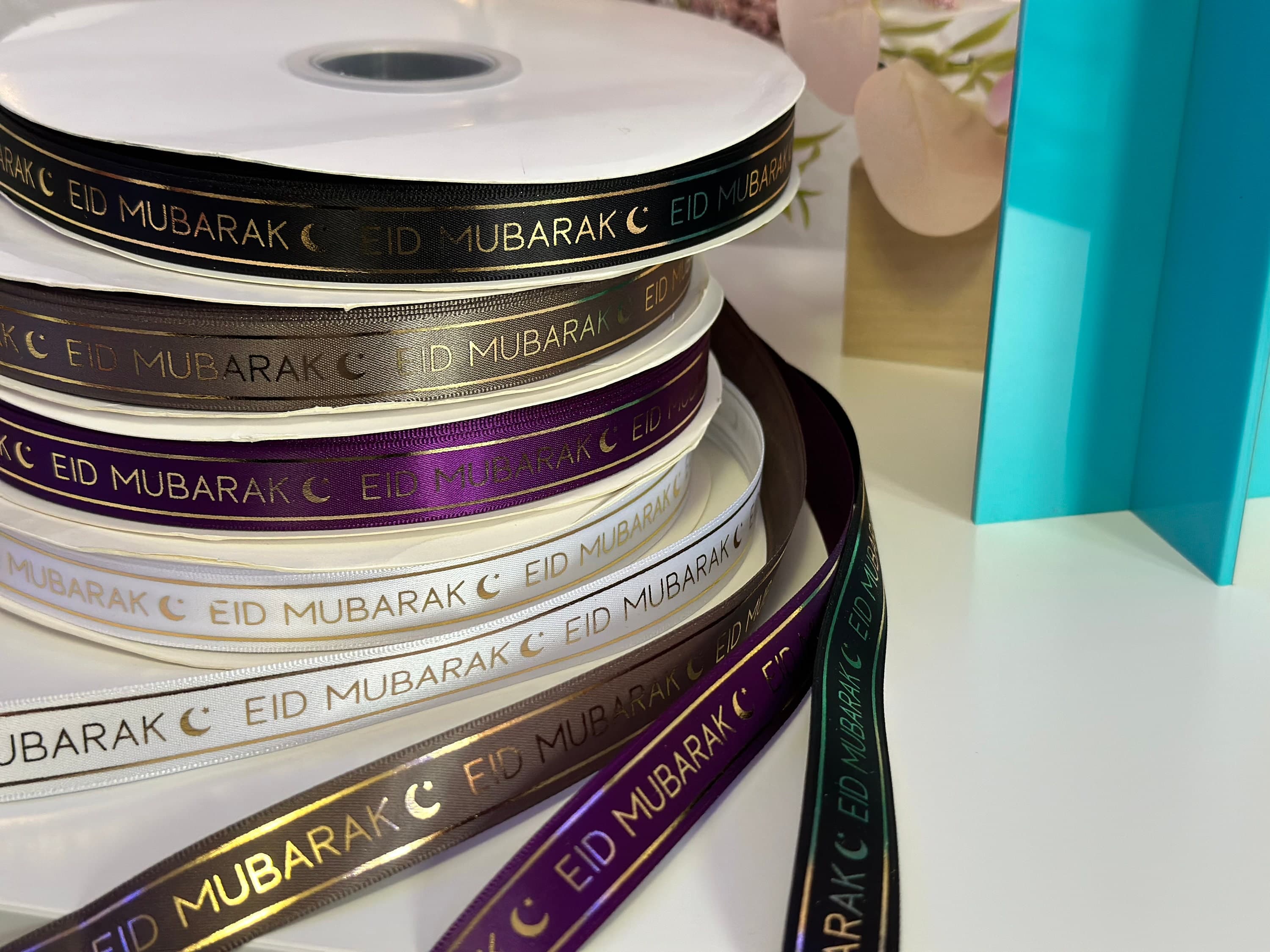 Eid Mubarak Satin Ribbon, Gift Packaging Ribbon, Ramadan Ribbon - image 3