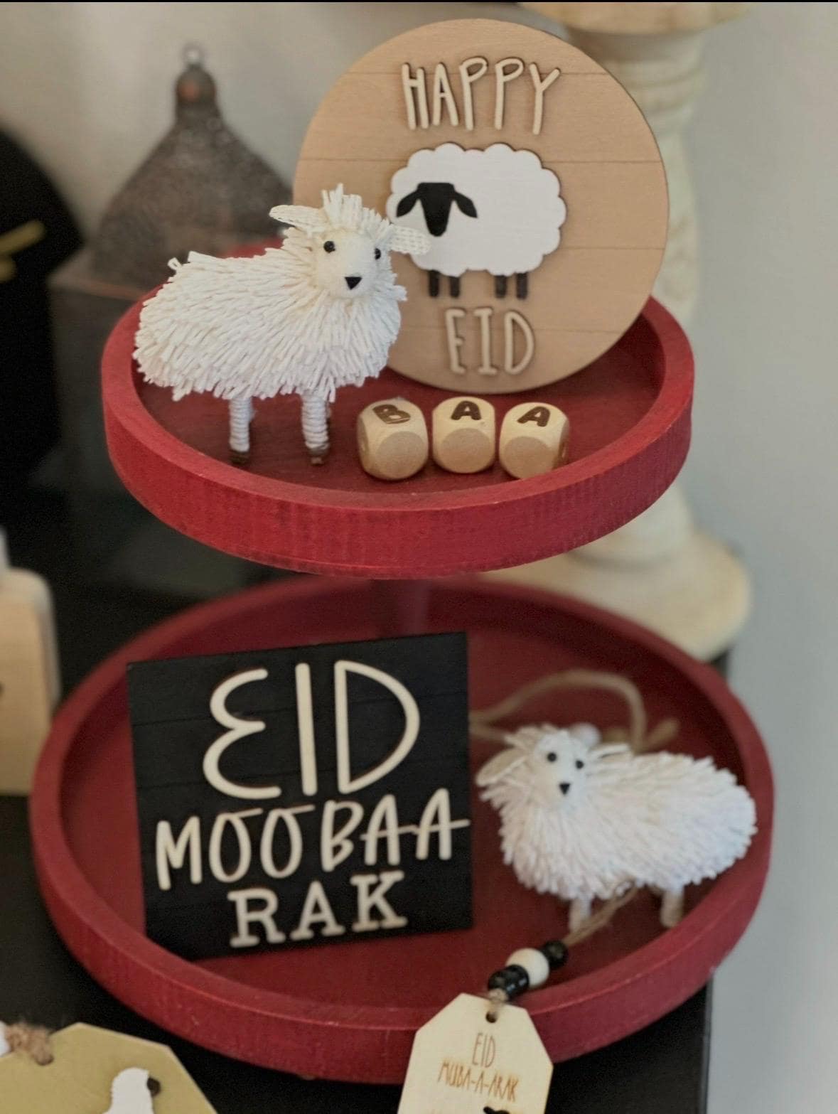 Eid-al-Adha tiered tray decor, Eid Mubarak Decor