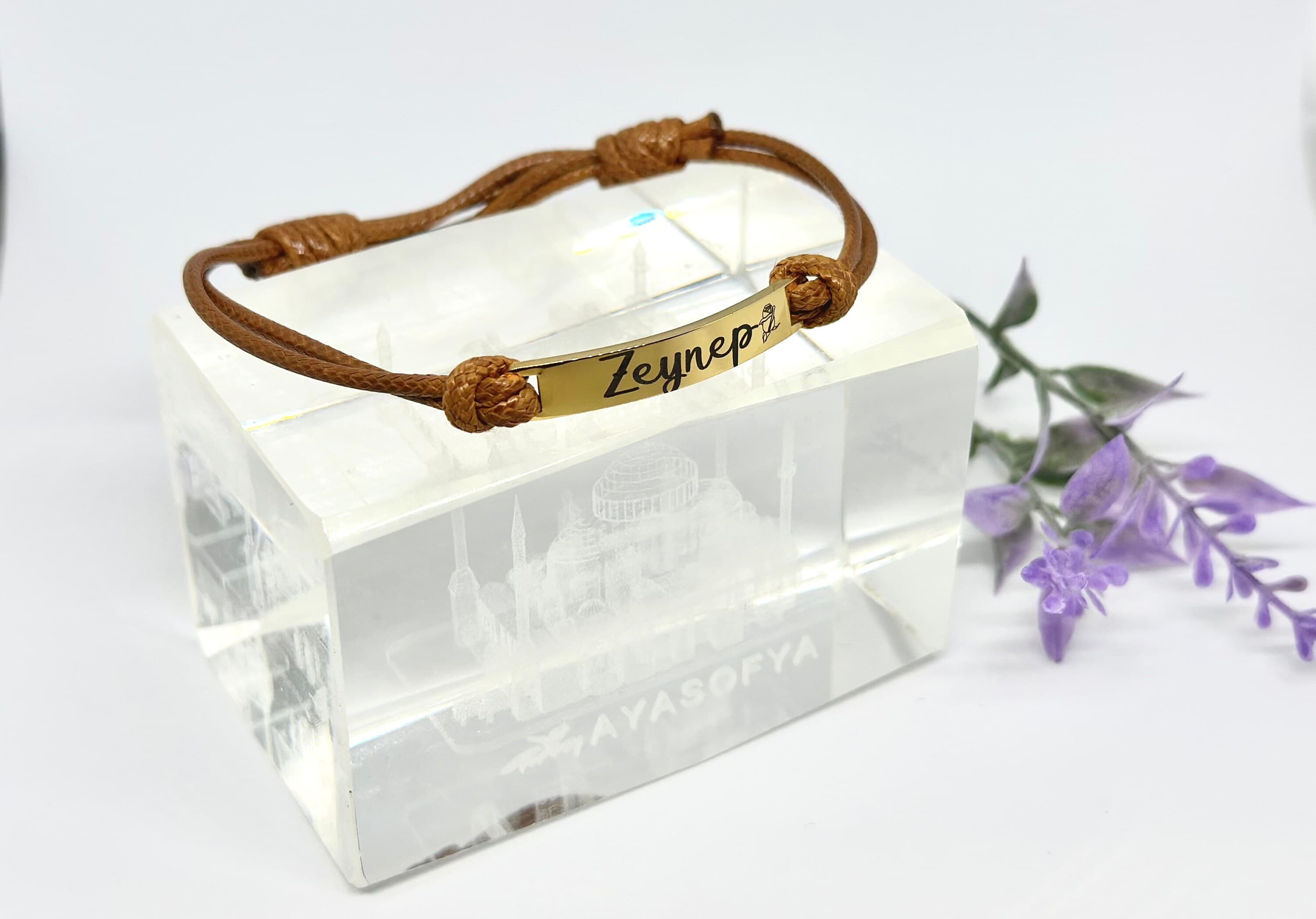 Laser engraved bracelet, customized jewelry, Eid Gift, Ramadan Gift