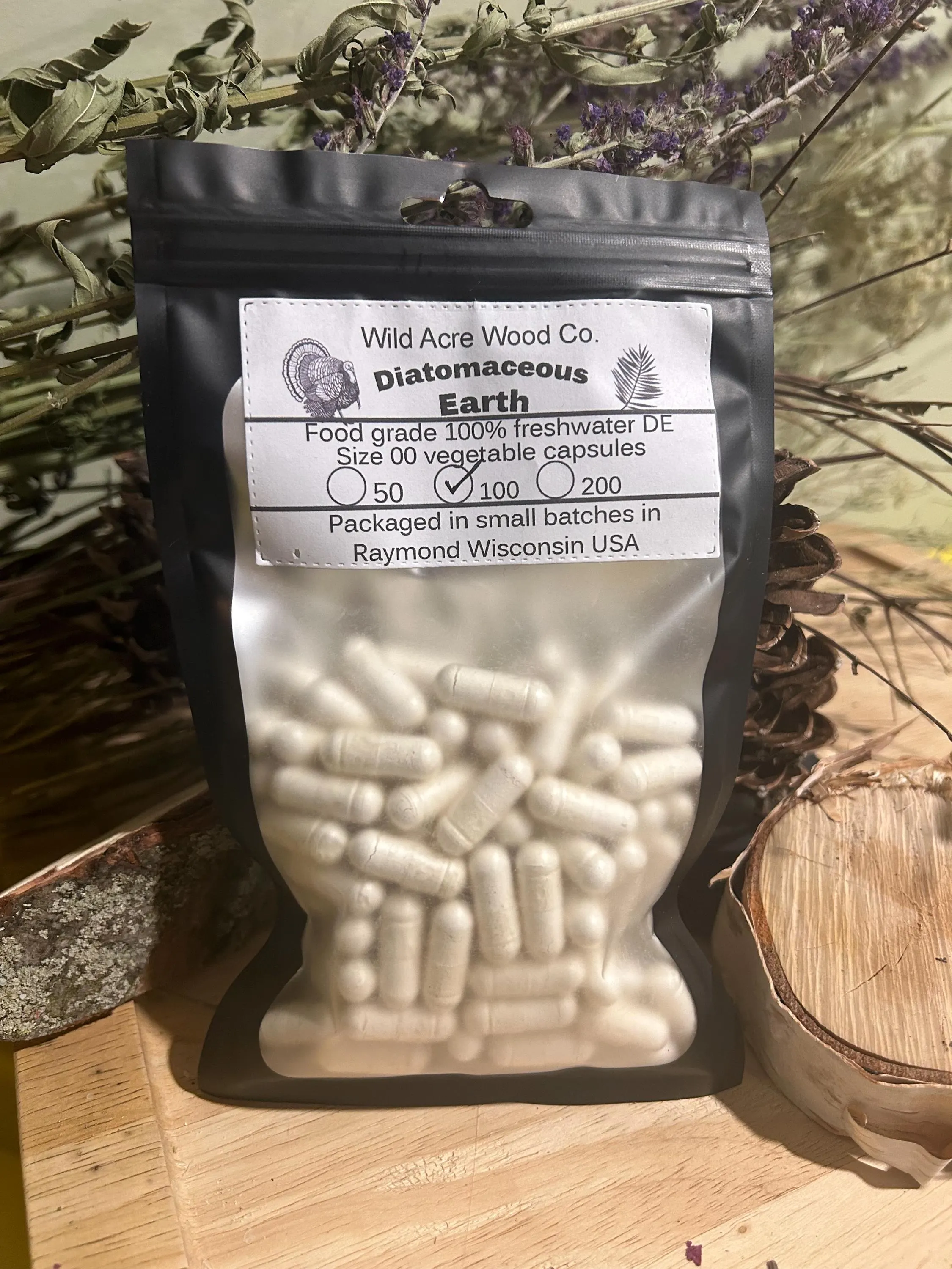 Diatomaceous earth food grade freshwater | USA | 600 mg LARGE dose Herbal supplement | vegan capsule  | organic veggie capsules  powder - image 4