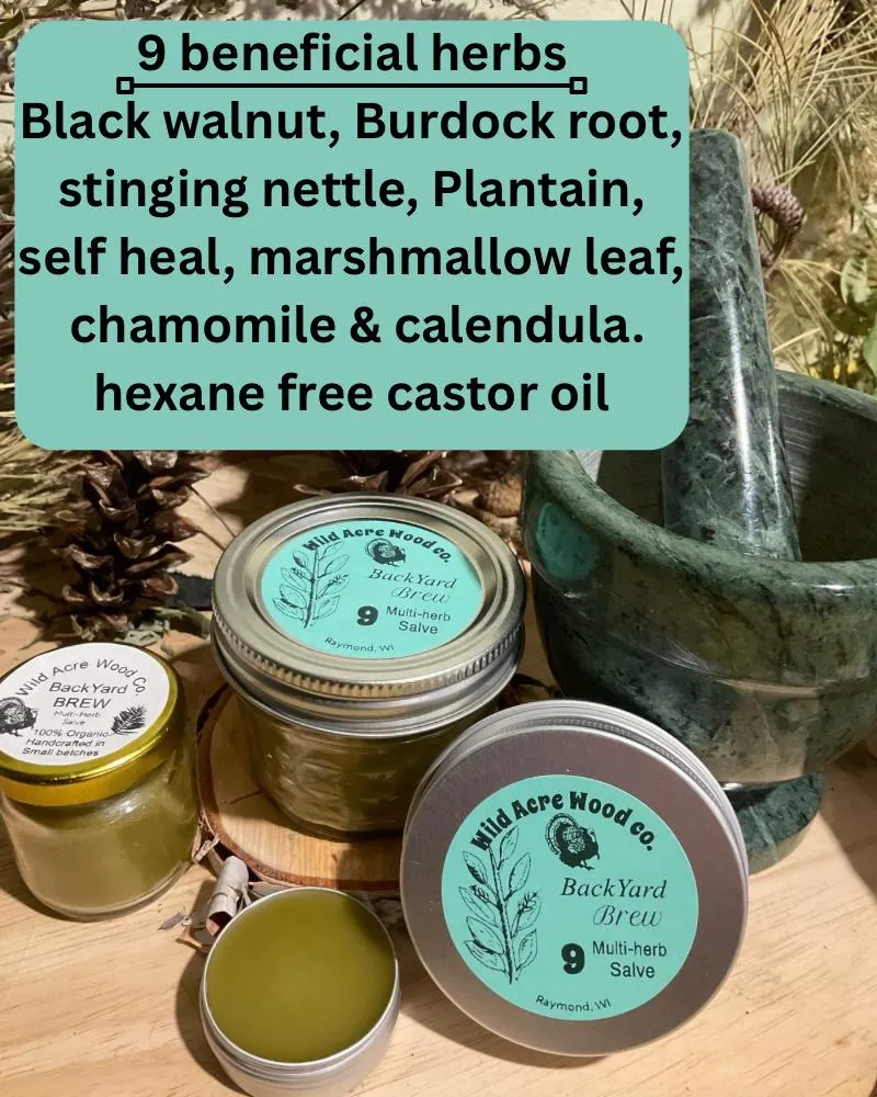 Organic black walnut Burdock root salve | 9 MAGICAL herb Castor oil ointment | wild crafted handmade balm cream | healAll Calendula nettle
